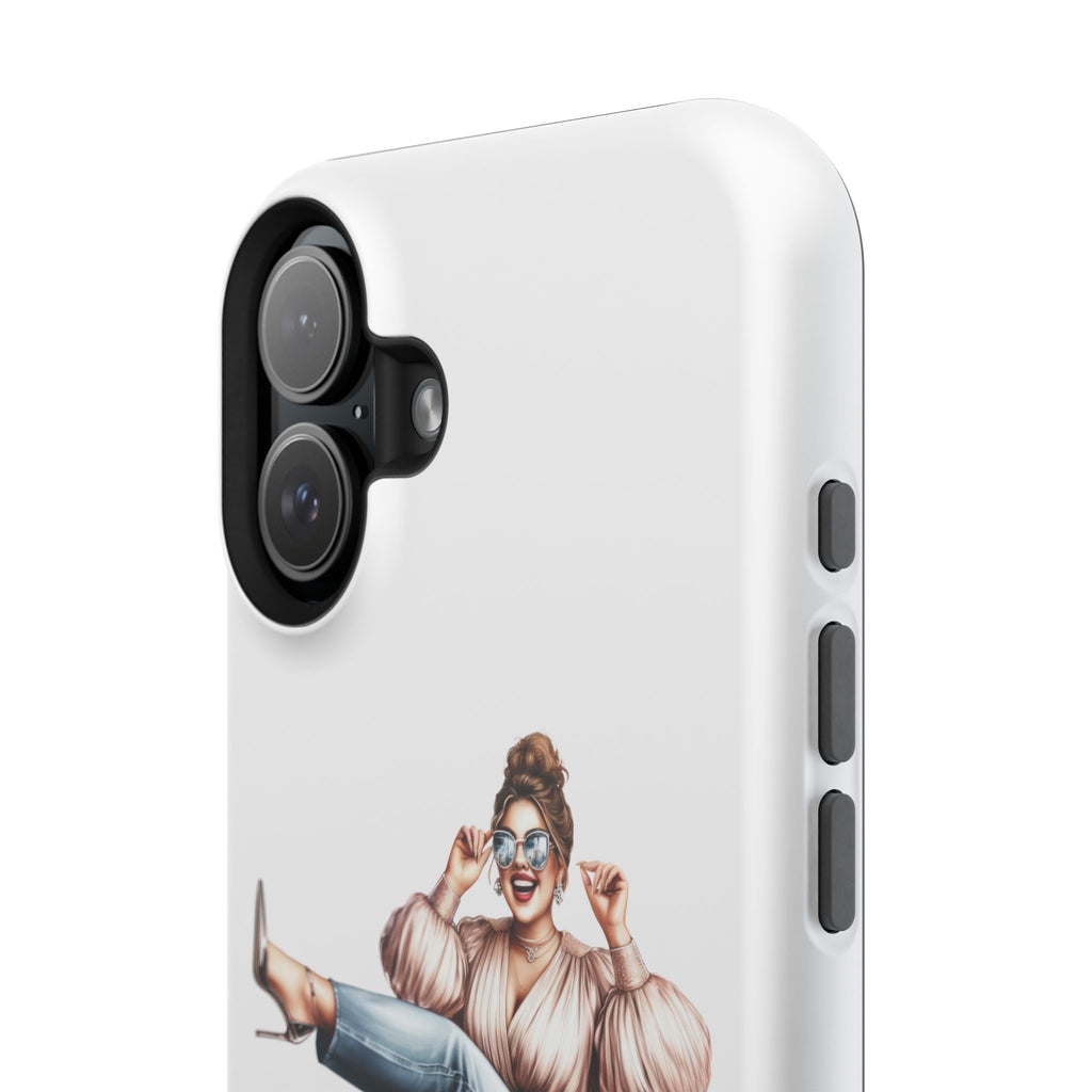 Magnetic Impact-Resistant Case — Luxury Shopper Goddess on Clouds Phone Cover