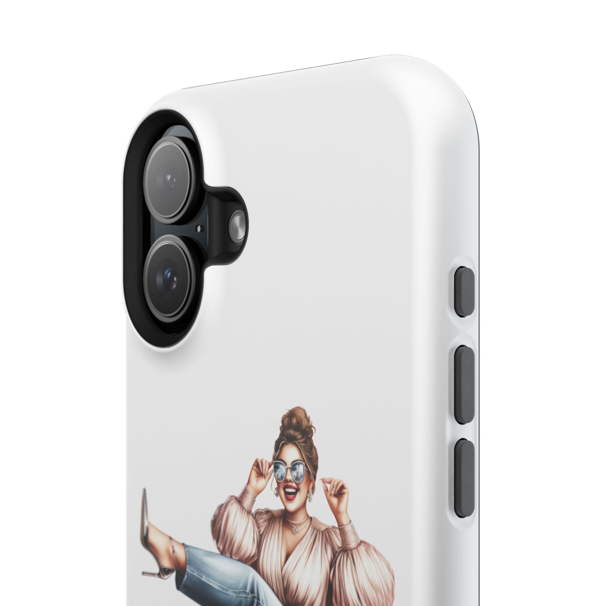 Magnetic Impact-Resistant Case — Luxury Shopper Goddess on Clouds Phone Cover