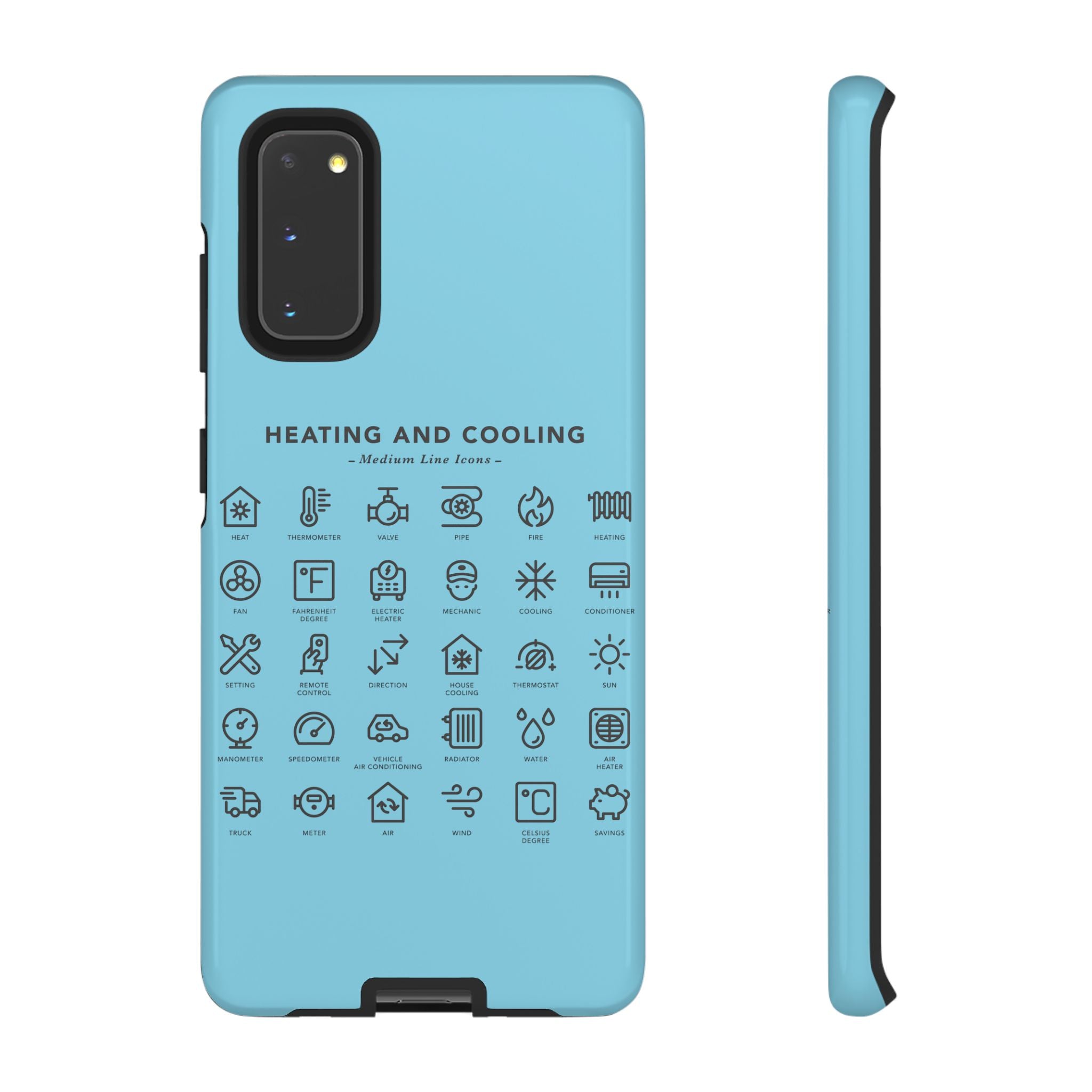Heating and Cooling Icons Phone Case – HVAC Technician Protective Phone Cover