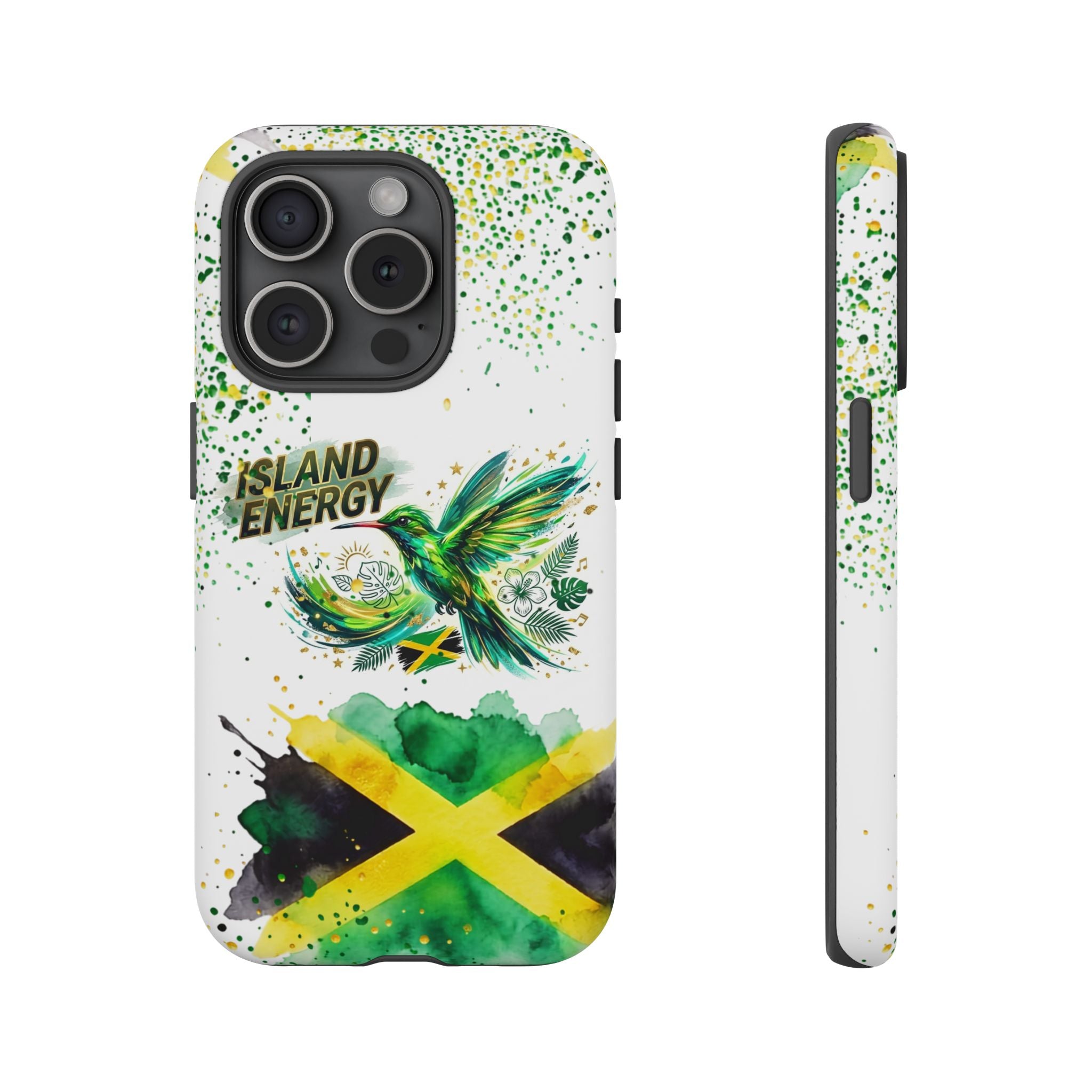 Island Energy Tough Phone Case — Colorful Hummingbird & Tropical Sunset Protective Cover