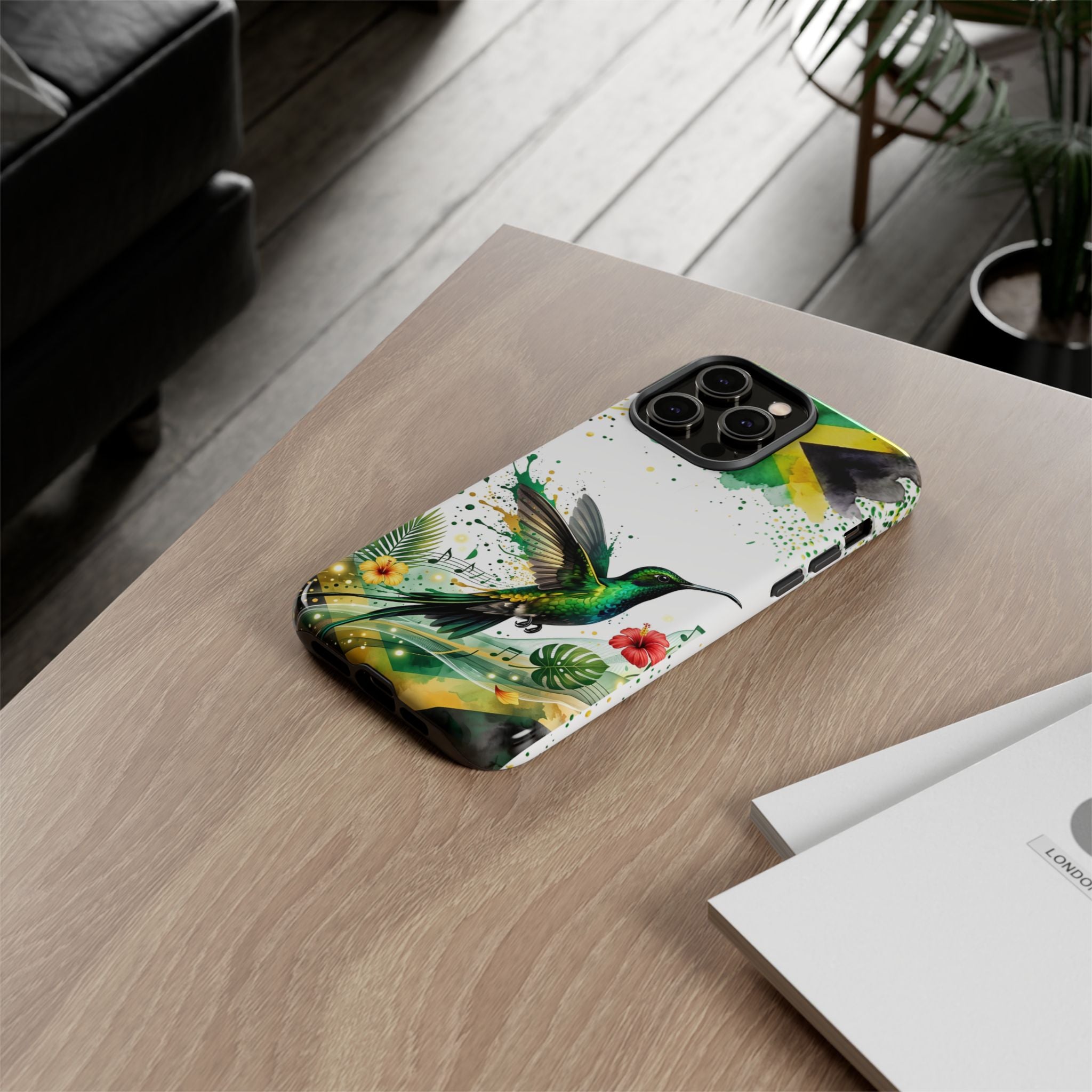 Hummingbird Jamaica Tough Phone Case – Tropical Floral Protective Cover