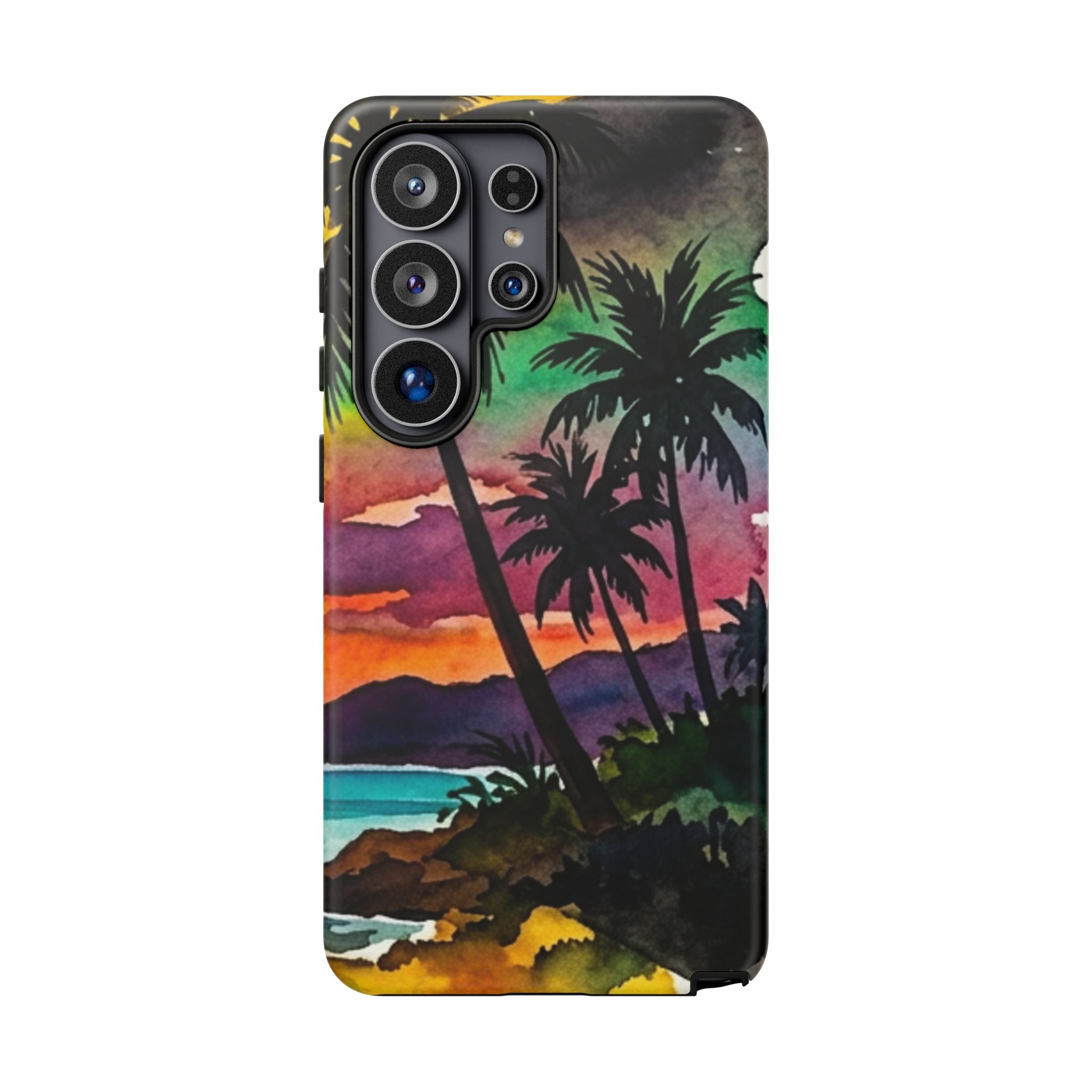 Tropical Sunset Phone Case – Palm Tree Beach Protective Cover
