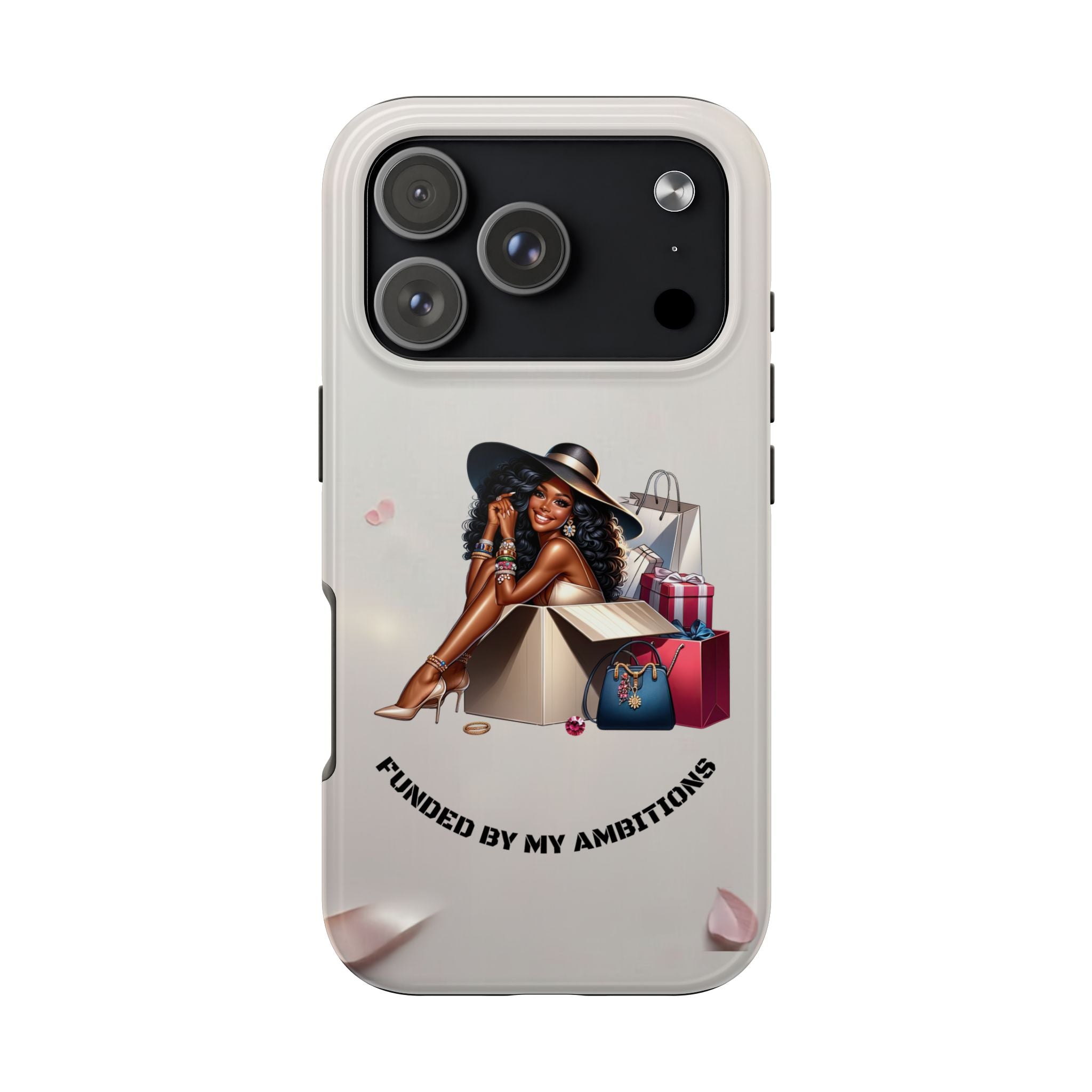 Chic Shopper Tough Phone Case — Stylish Black Woman with Shopping Bags