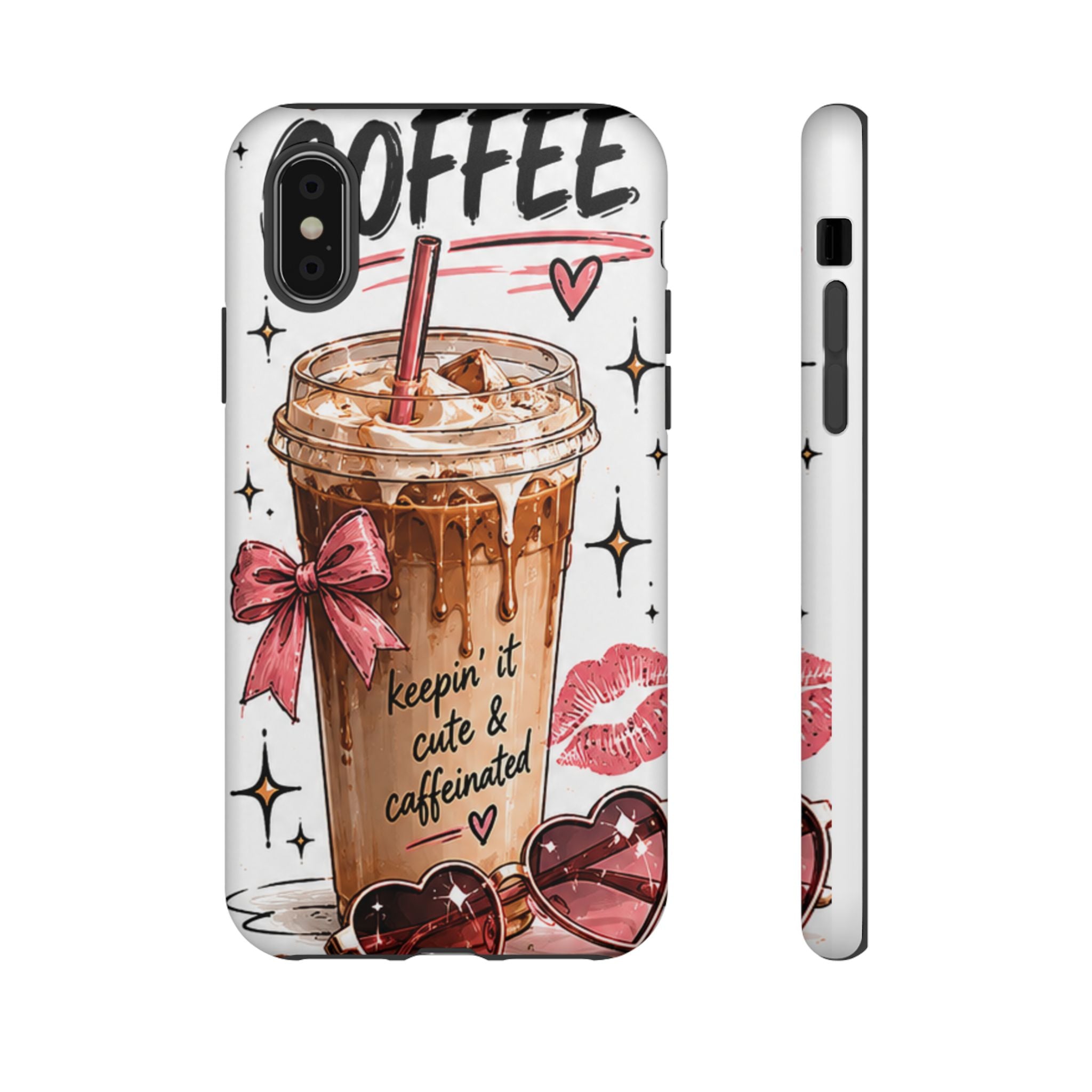 Phone Case — "Keepin' It Cute & Caffeinated" Iced Coffee Design