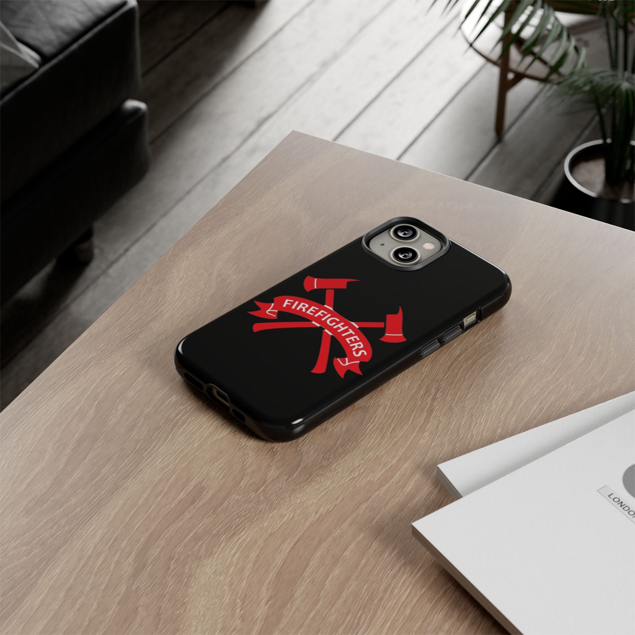 Firefighters Tough Phone Case — Red Crossed Axes Design