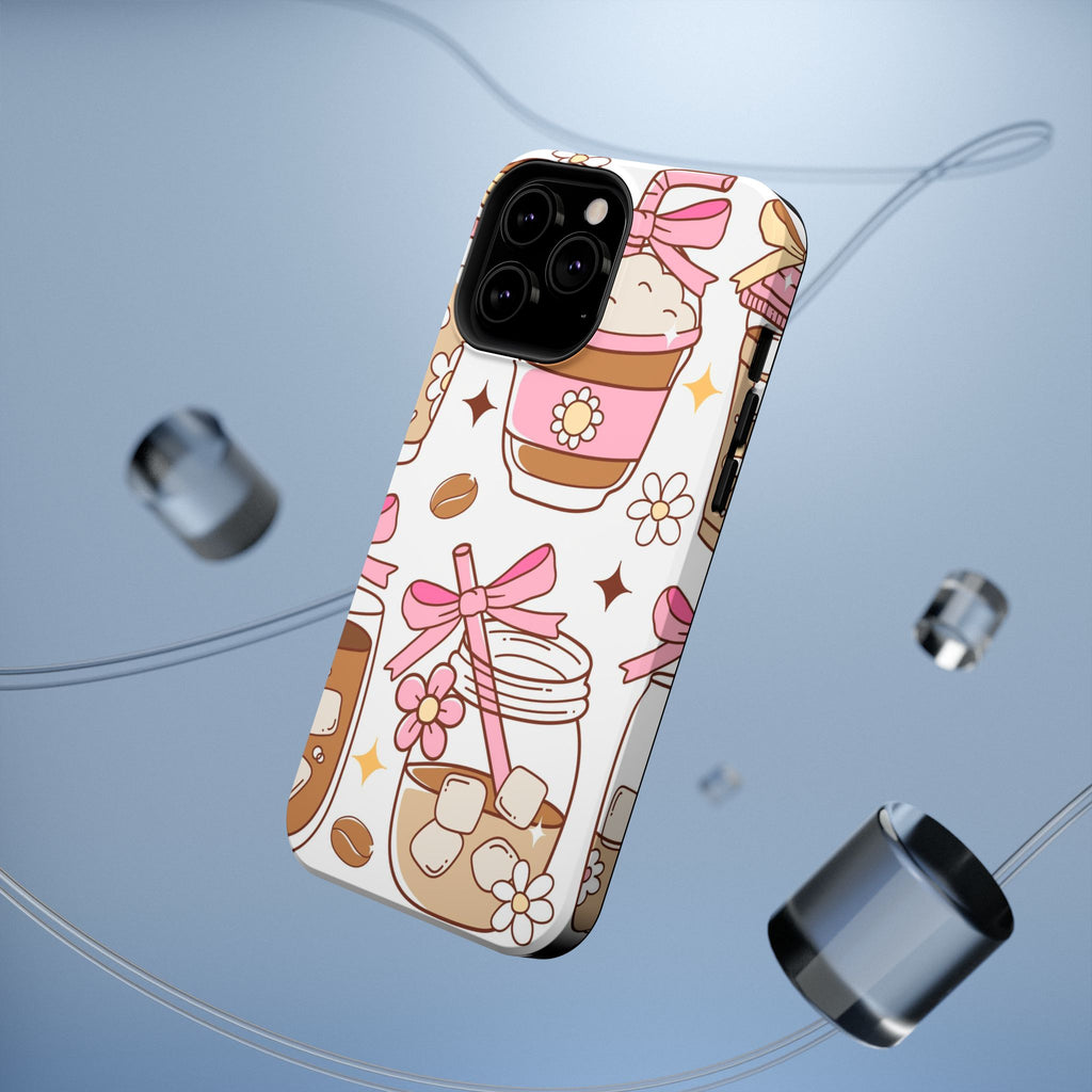 Cute Pink Coffee & Latte Pattern Impact Phone Case