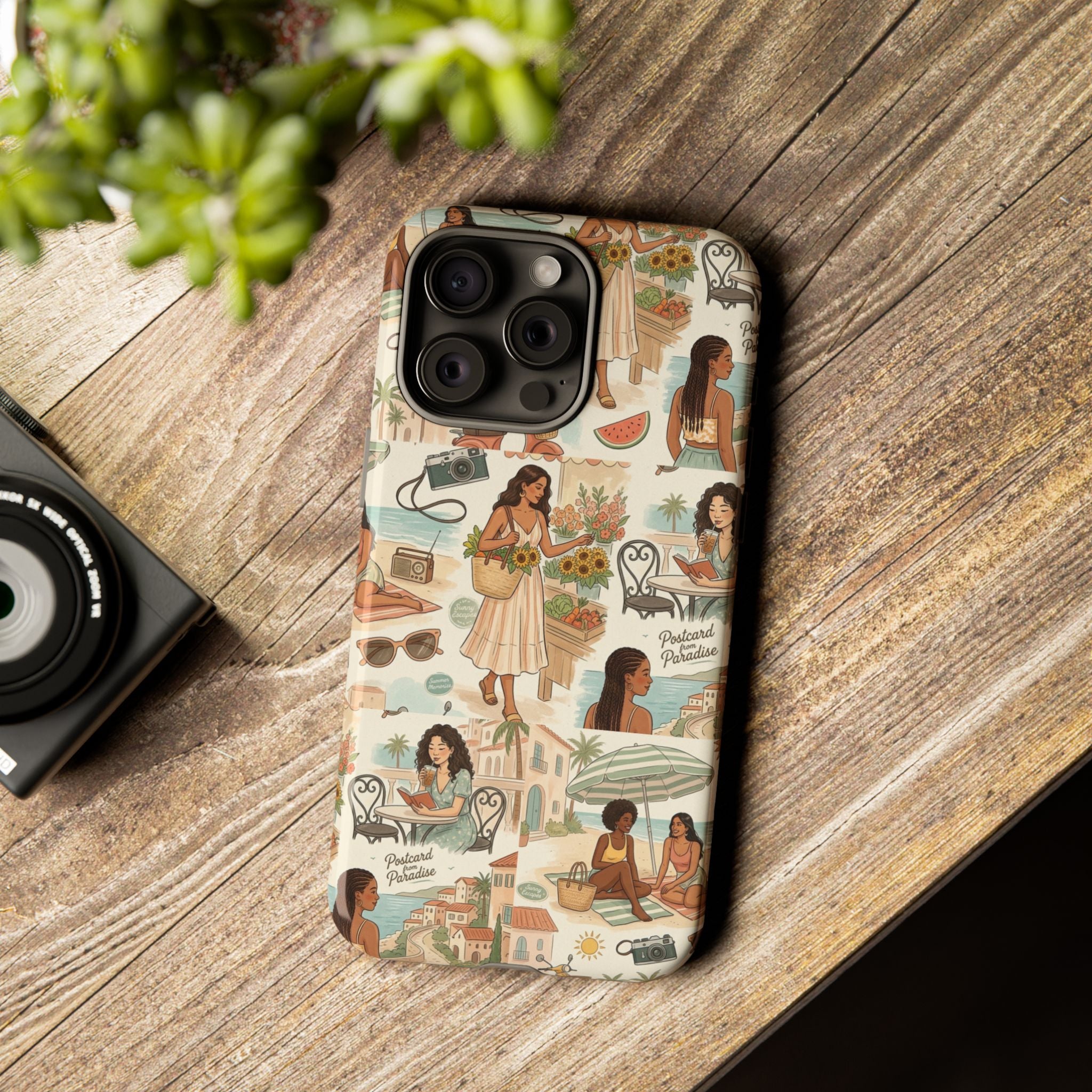Tropical Vacation Phone Case — Vintage Beach Women Pattern