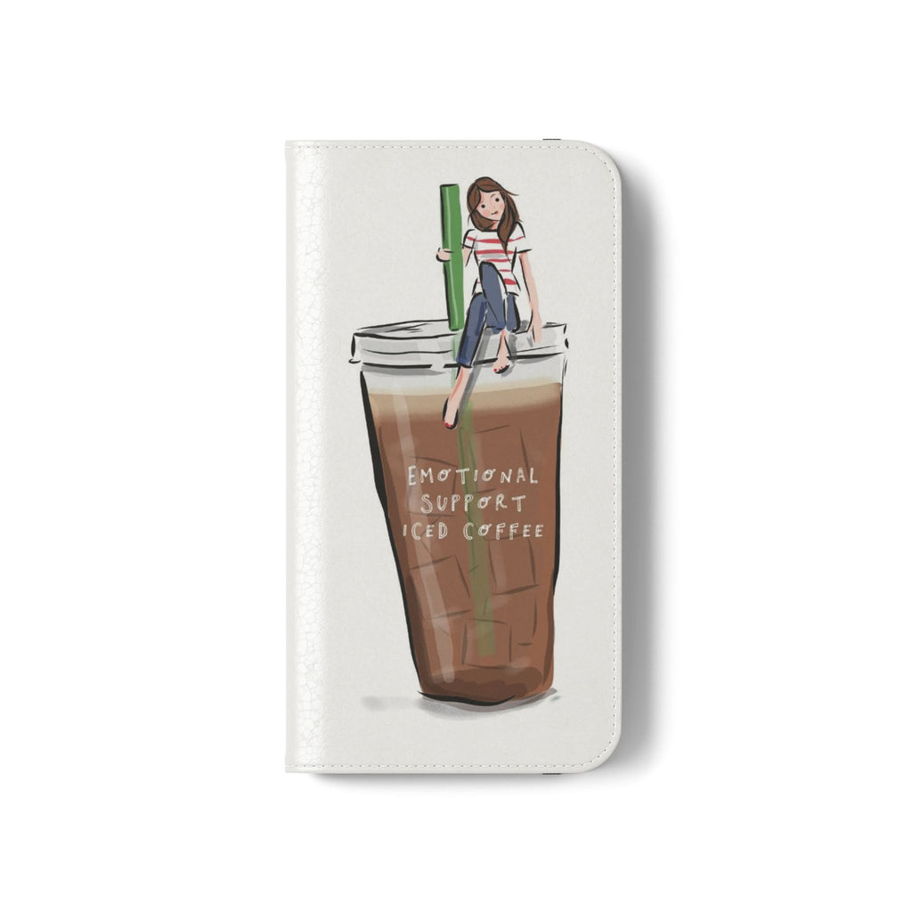 Flip Case — "Emotional Support Iced Coffee" Phone Wallet Case