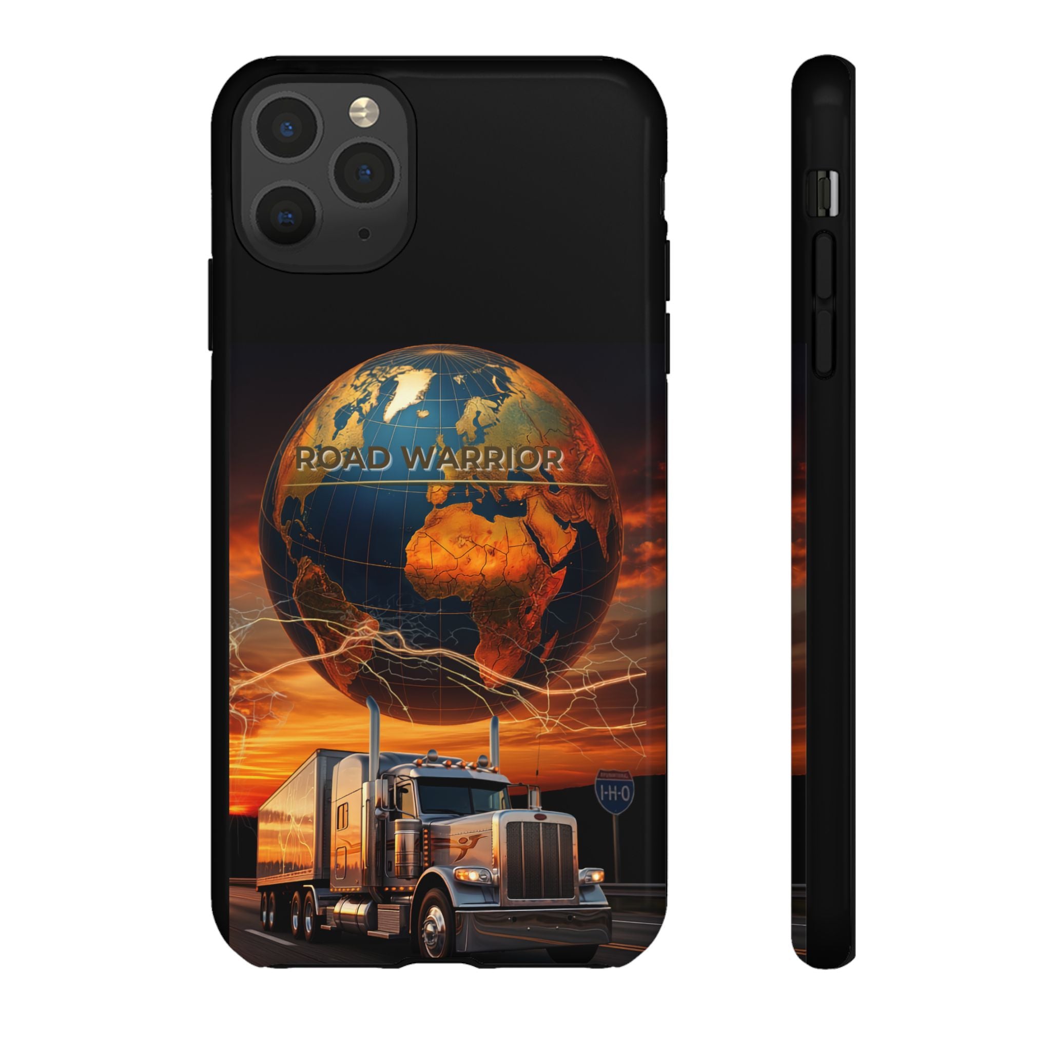 Truck Driver Phone Case — 'Global Road Warrior' Semi Truck Globe Tough Phone Cover