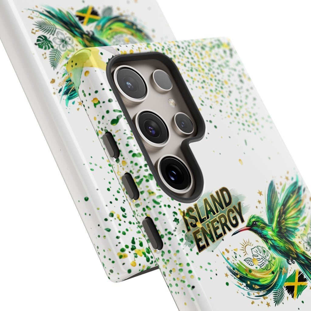 Island Energy Tough Phone Case — Colorful Hummingbird & Tropical Sunset Protective Cover