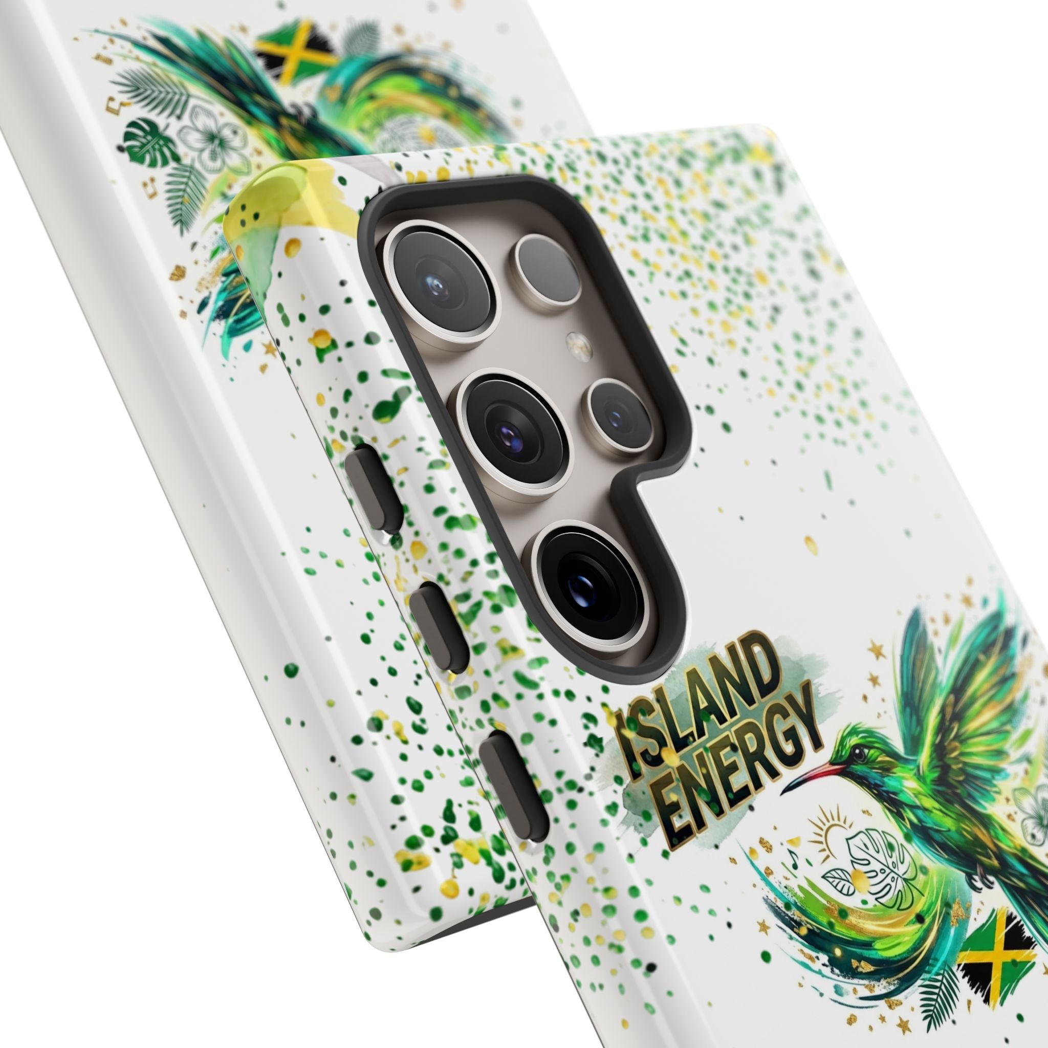 Island Energy Tough Phone Case — Colorful Hummingbird & Tropical Sunset Protective Cover