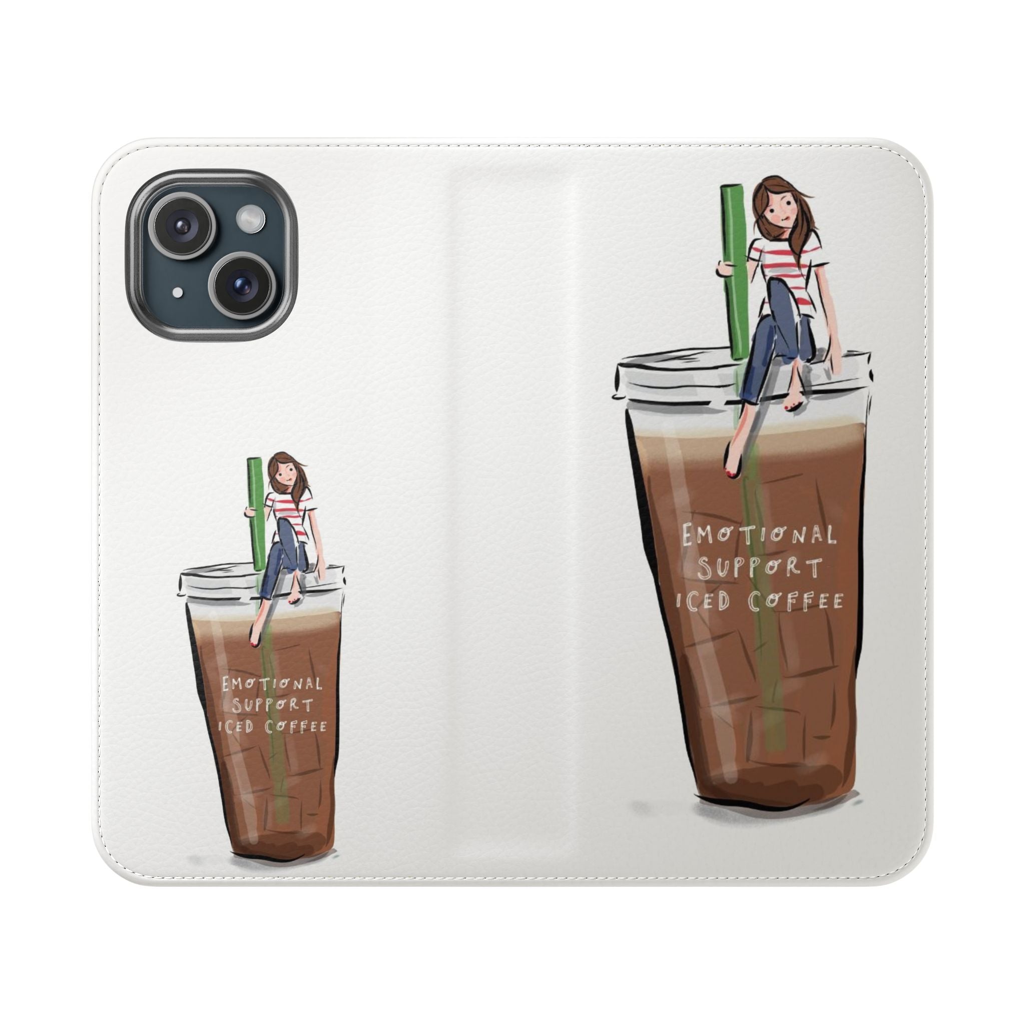 Flip Case — "Emotional Support Iced Coffee" Phone Wallet Case