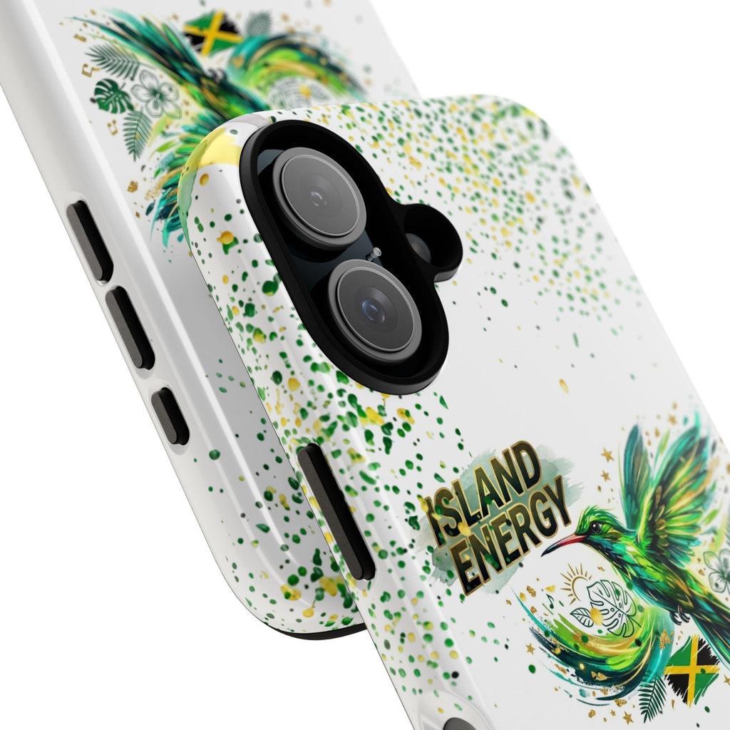 Island Energy Tough Phone Case — Colorful Hummingbird & Tropical Sunset Protective Cover