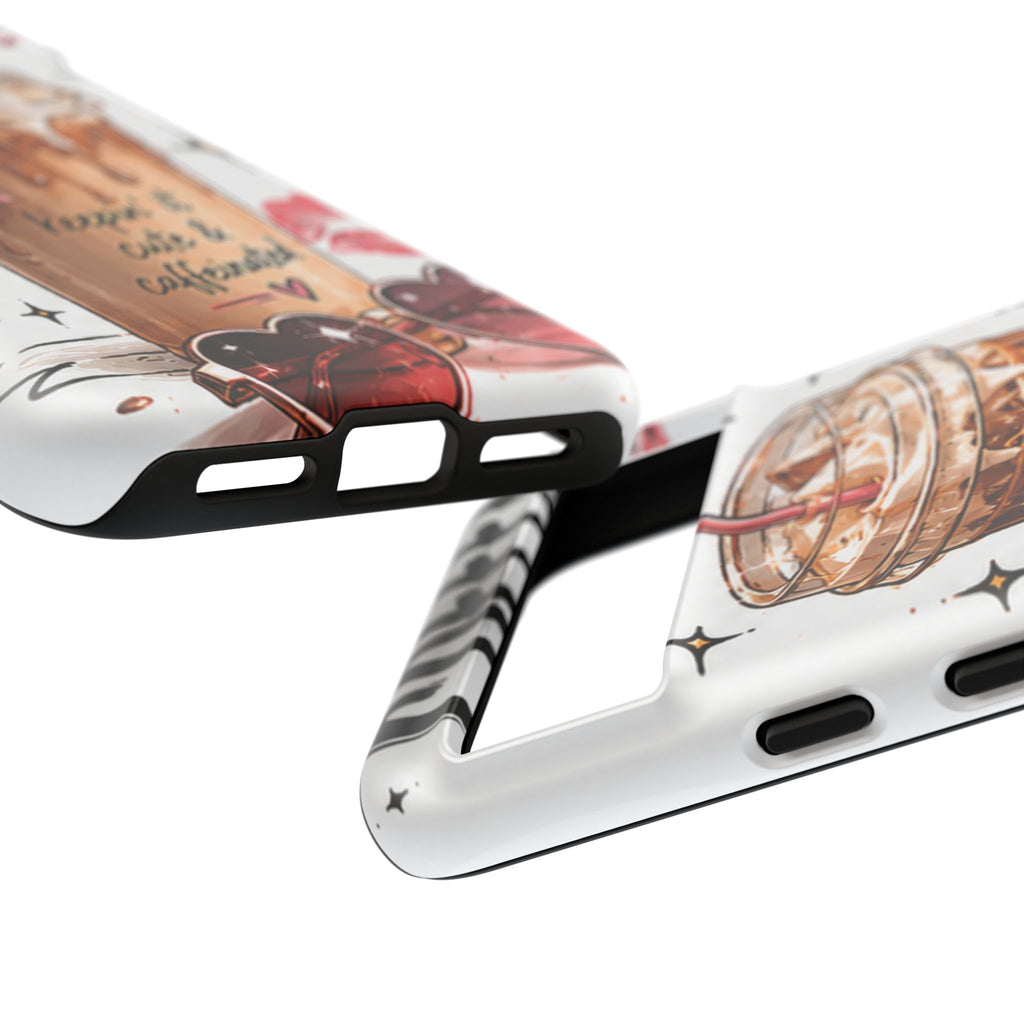 Phone Case — "Keepin' It Cute & Caffeinated" Iced Coffee Design