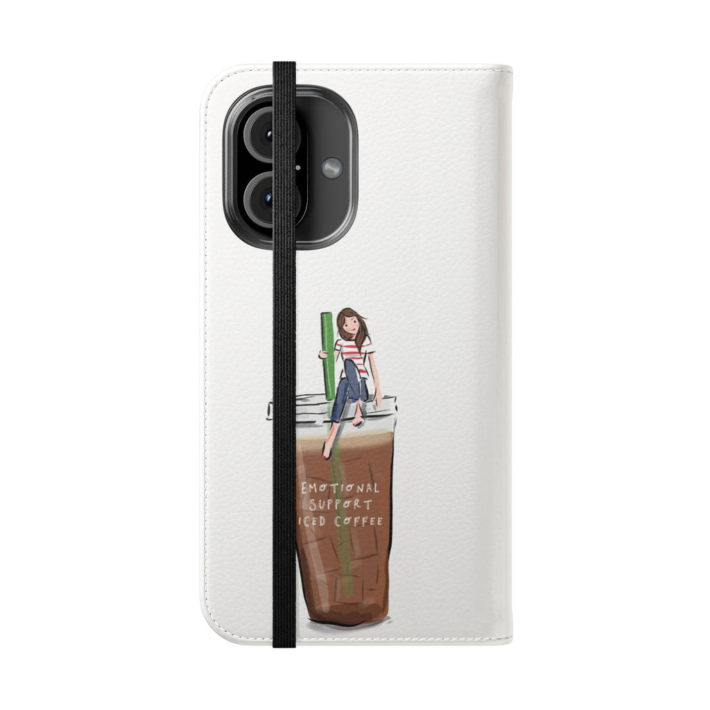 Flip Case — "Emotional Support Iced Coffee" Phone Wallet Case