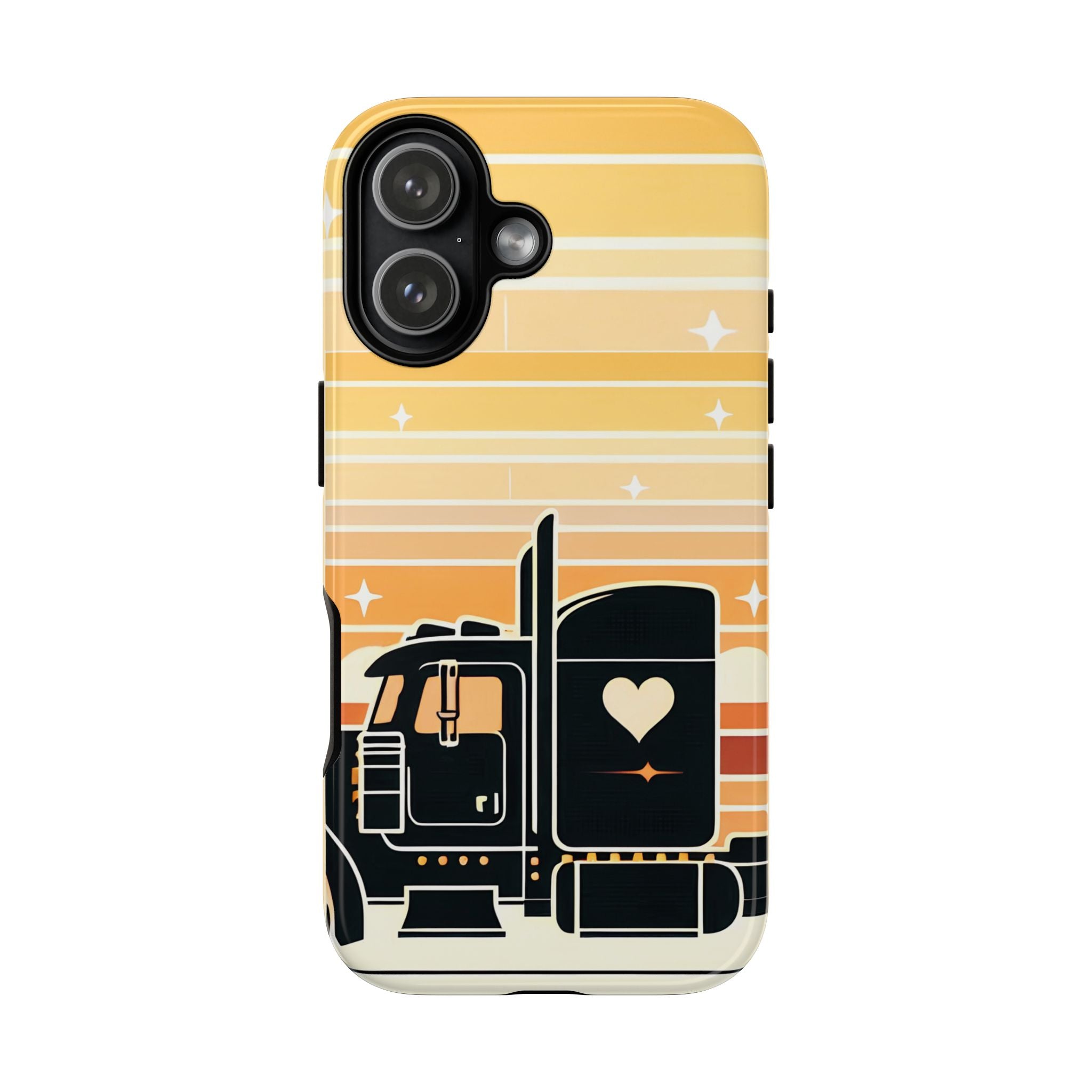 Trucker Heart Phone Case — Retro Semi Truck Protective Phone Cover