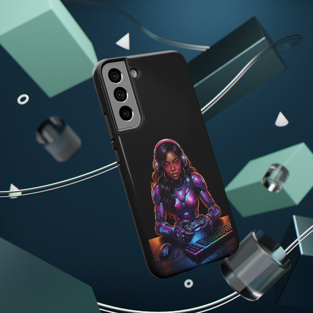 Gamer Girl Cyber Armor Phone Case — Impact‑Resistant Protective Cover