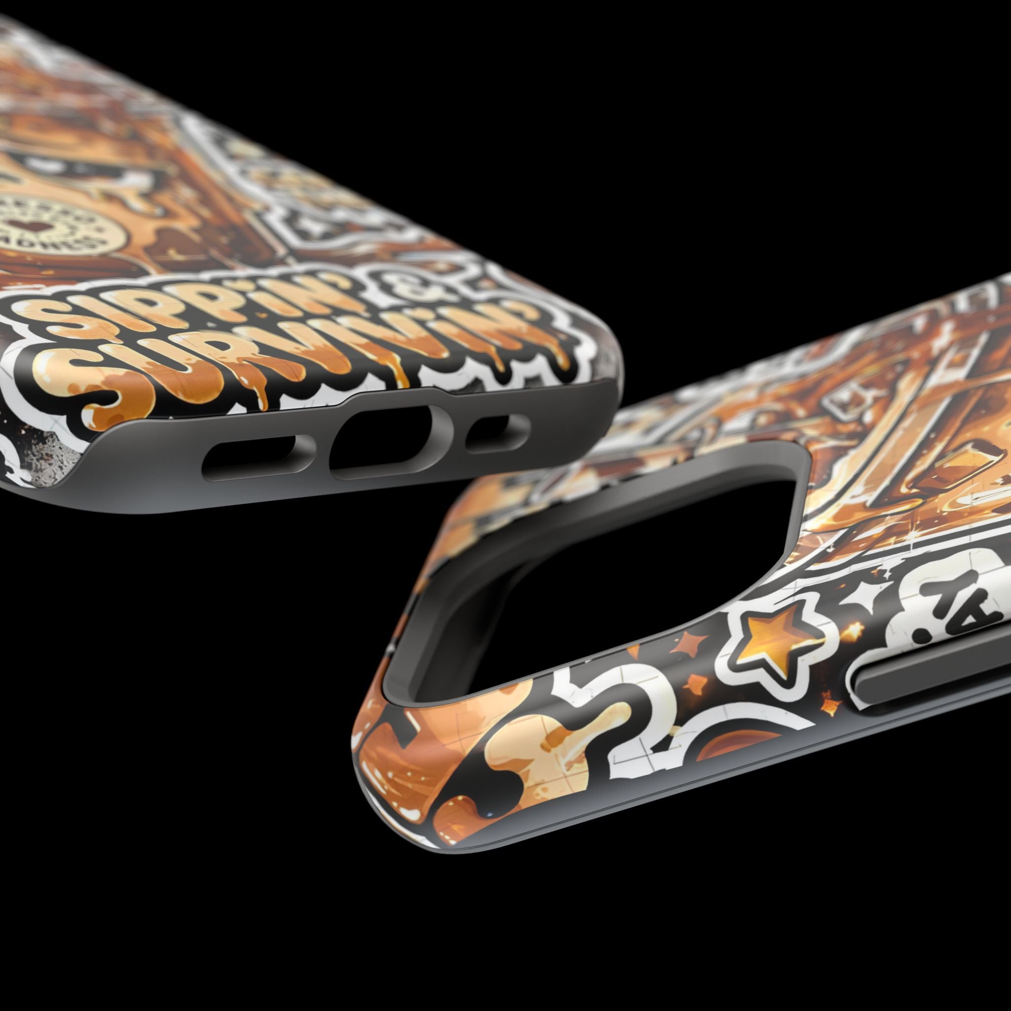 Iced Coffee Phone Case — “Sippin' & Survivin'” Magnetic Impact-Resistant Case