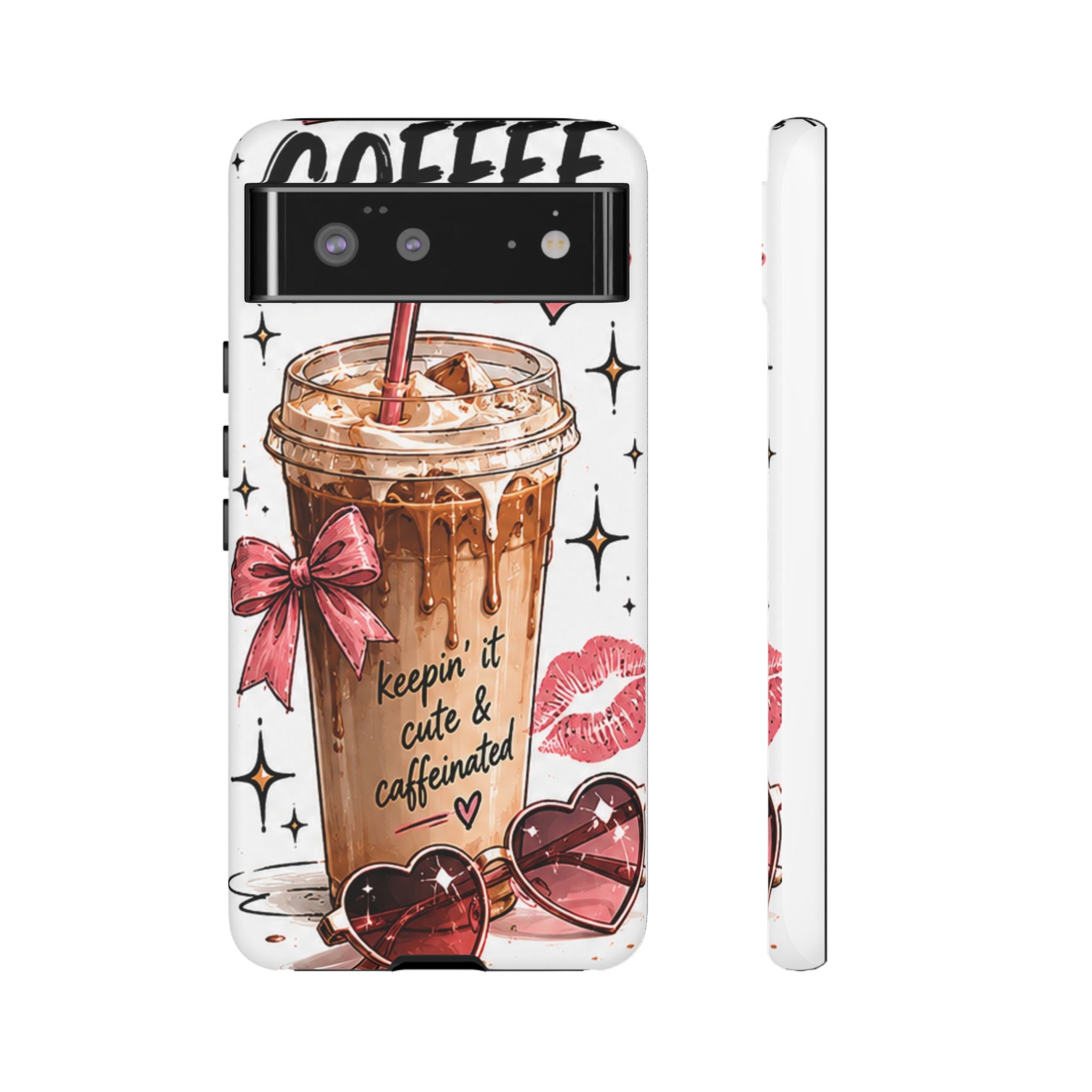 Phone Case — "Keepin' It Cute & Caffeinated" Iced Coffee Design