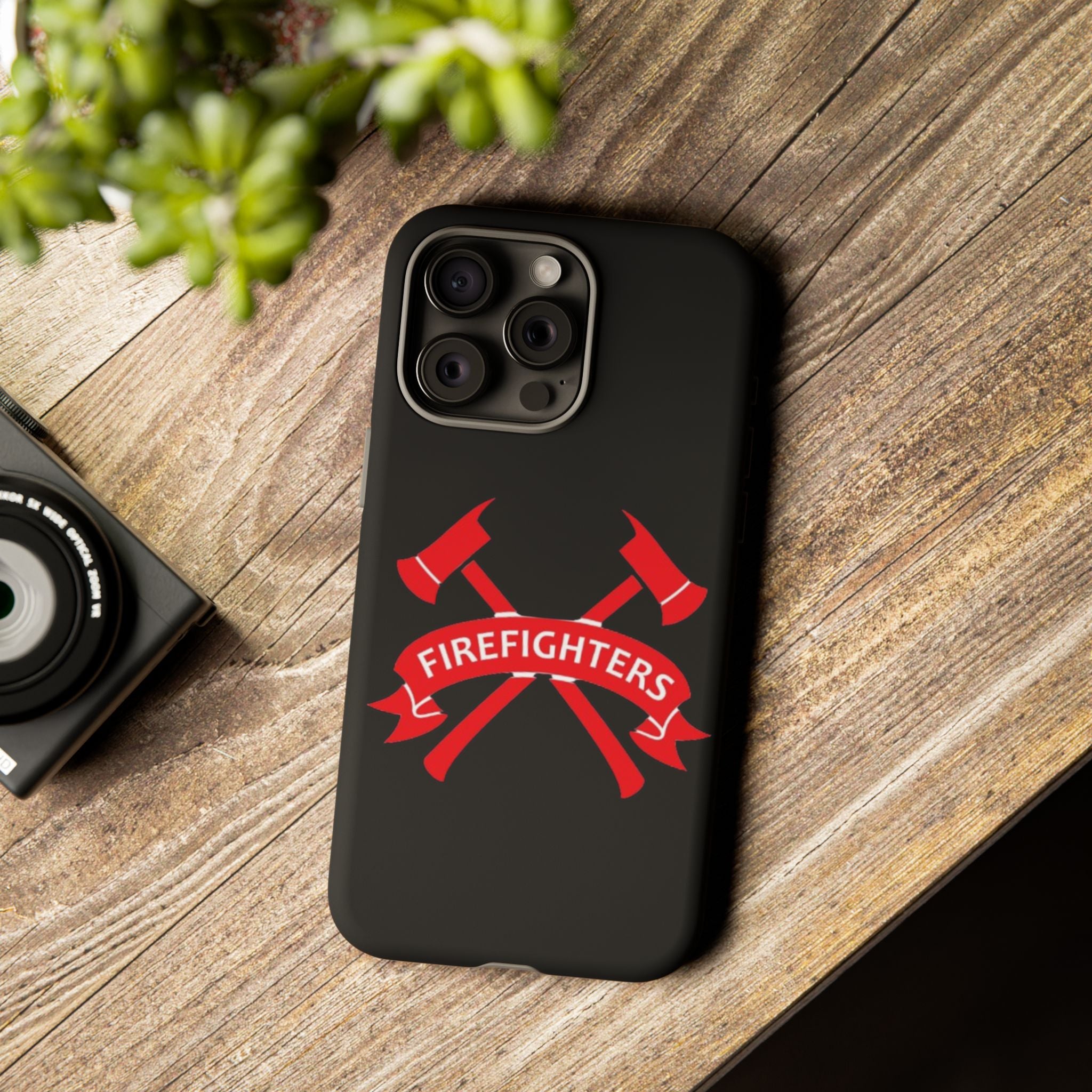 Firefighters Tough Phone Case — Red Crossed Axes Design