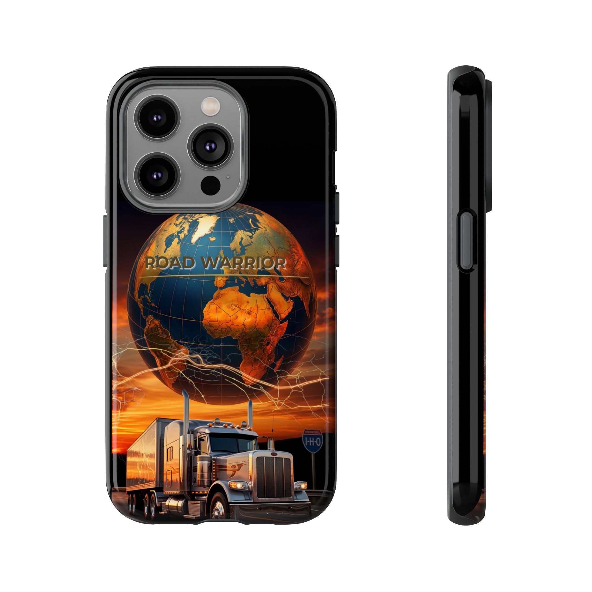 Truck Driver Phone Case — 'Global Road Warrior' Semi Truck Globe Tough Phone Cover