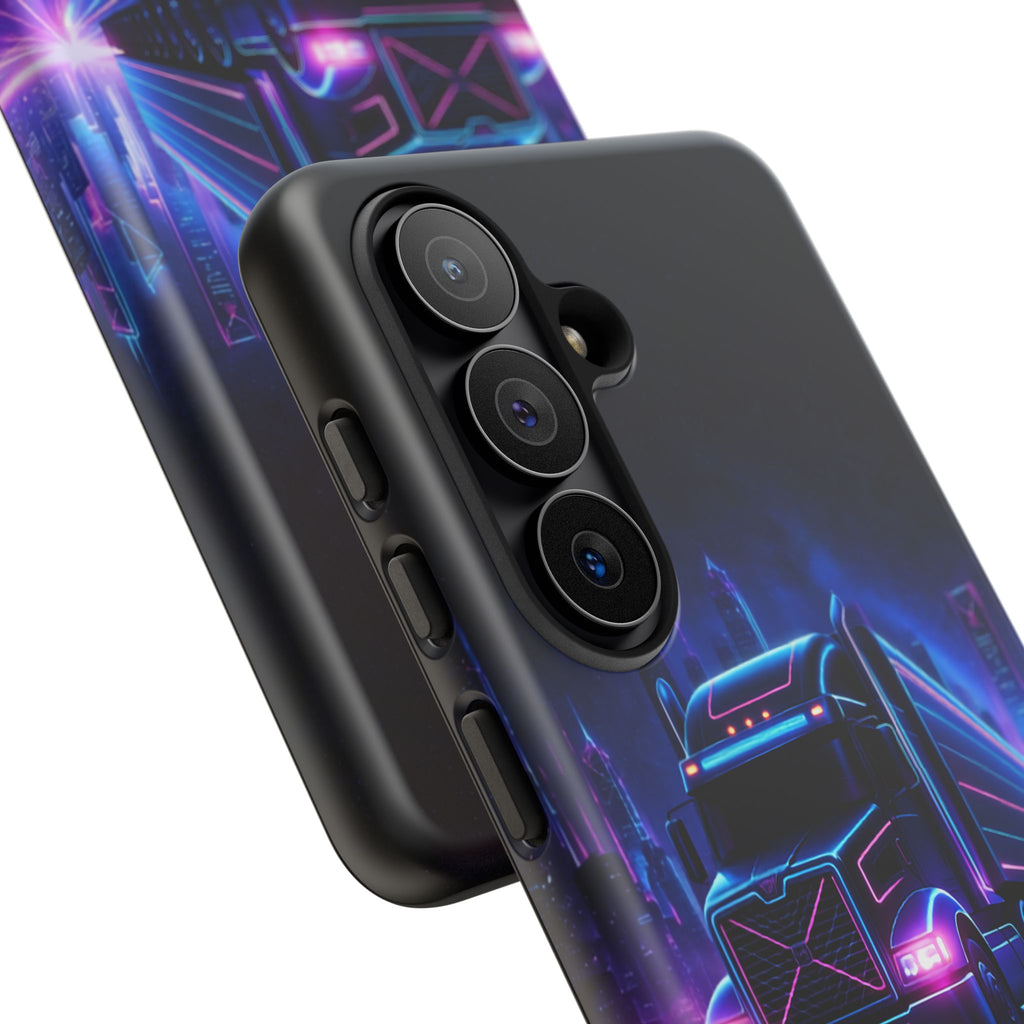 Neon Retro Rig Phone Case — Trucker Semi Truck Nightscape Protective Case