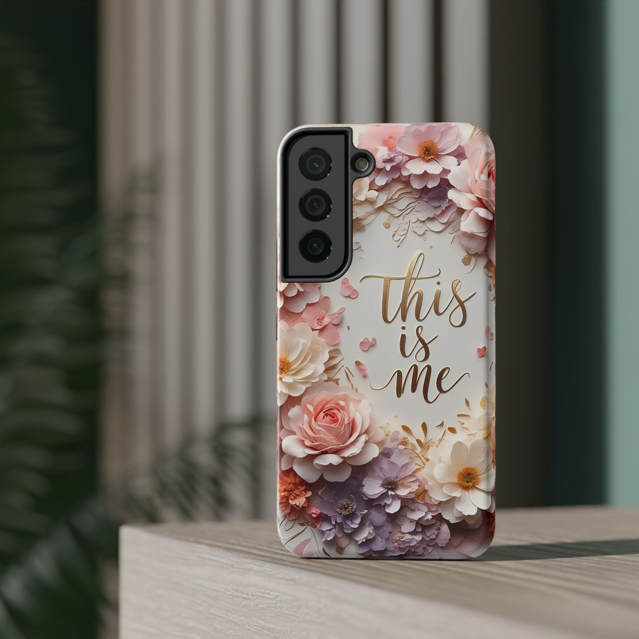 Floral "This Is Me" Phone Case — Impact-Resistant Floral Protective Cover
