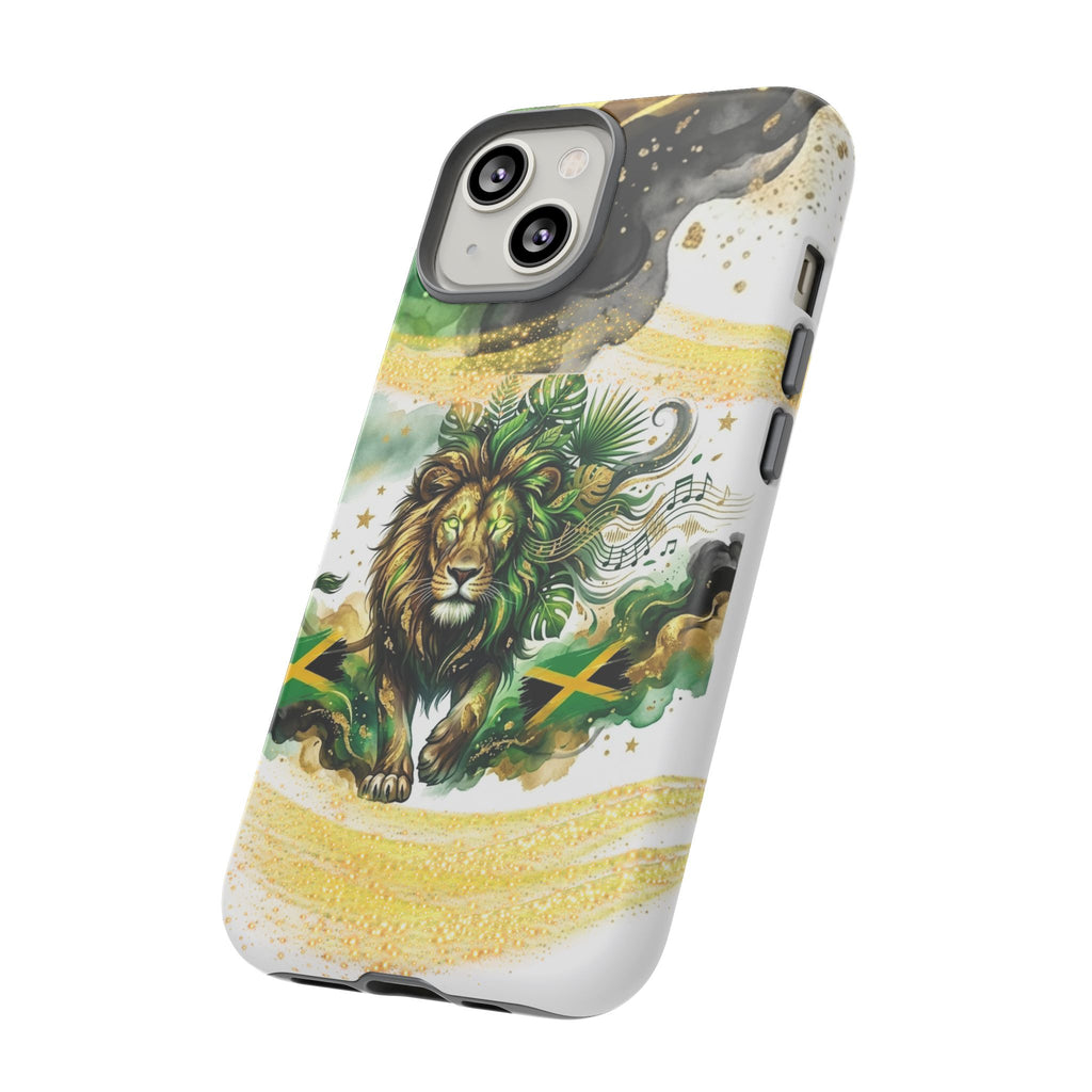 Reggae Lion Phone Case — Jamaican Flag Rasta Art Tough Phone Cover