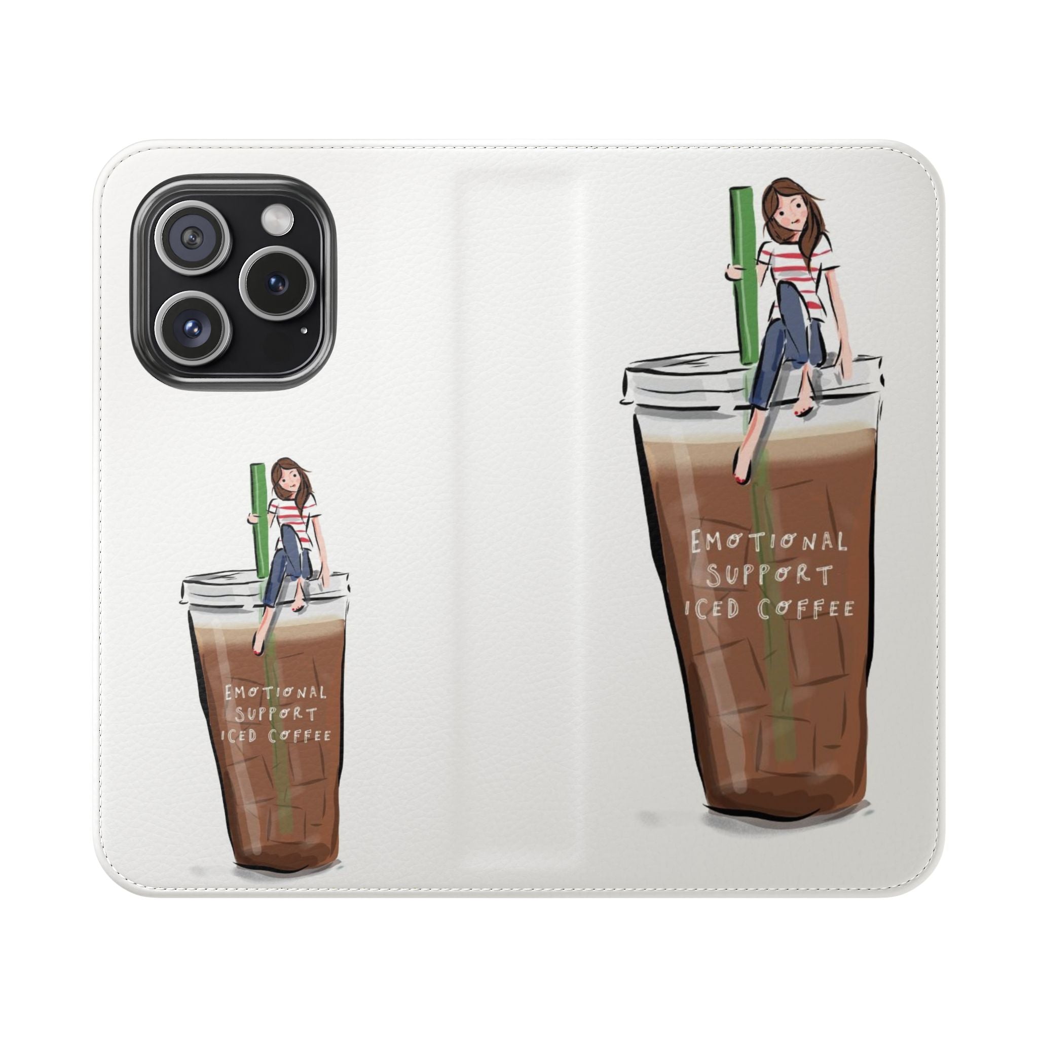 Flip Case — "Emotional Support Iced Coffee" Phone Wallet Case