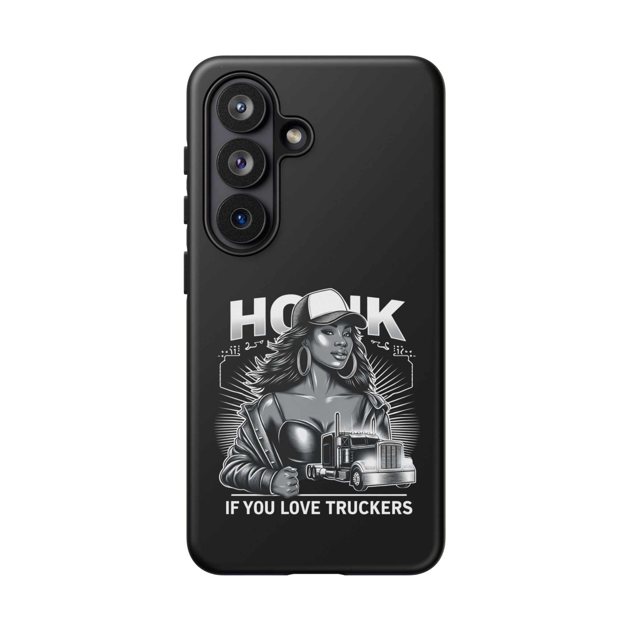 Phone Case — 'Honk' Trucker Girl Retro Semi Truck Protective Case