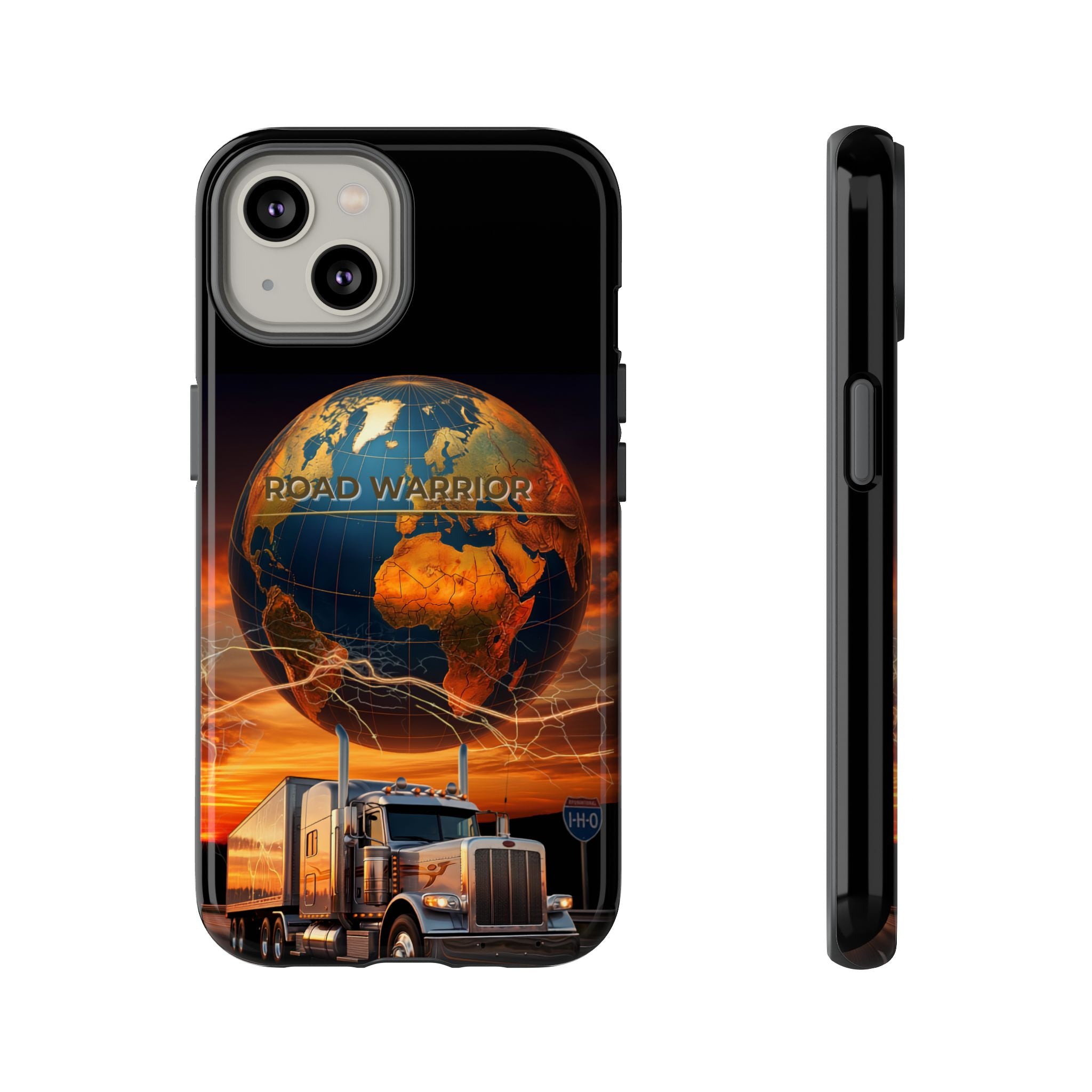 Truck Driver Phone Case — 'Global Road Warrior' Semi Truck Globe Tough Phone Cover