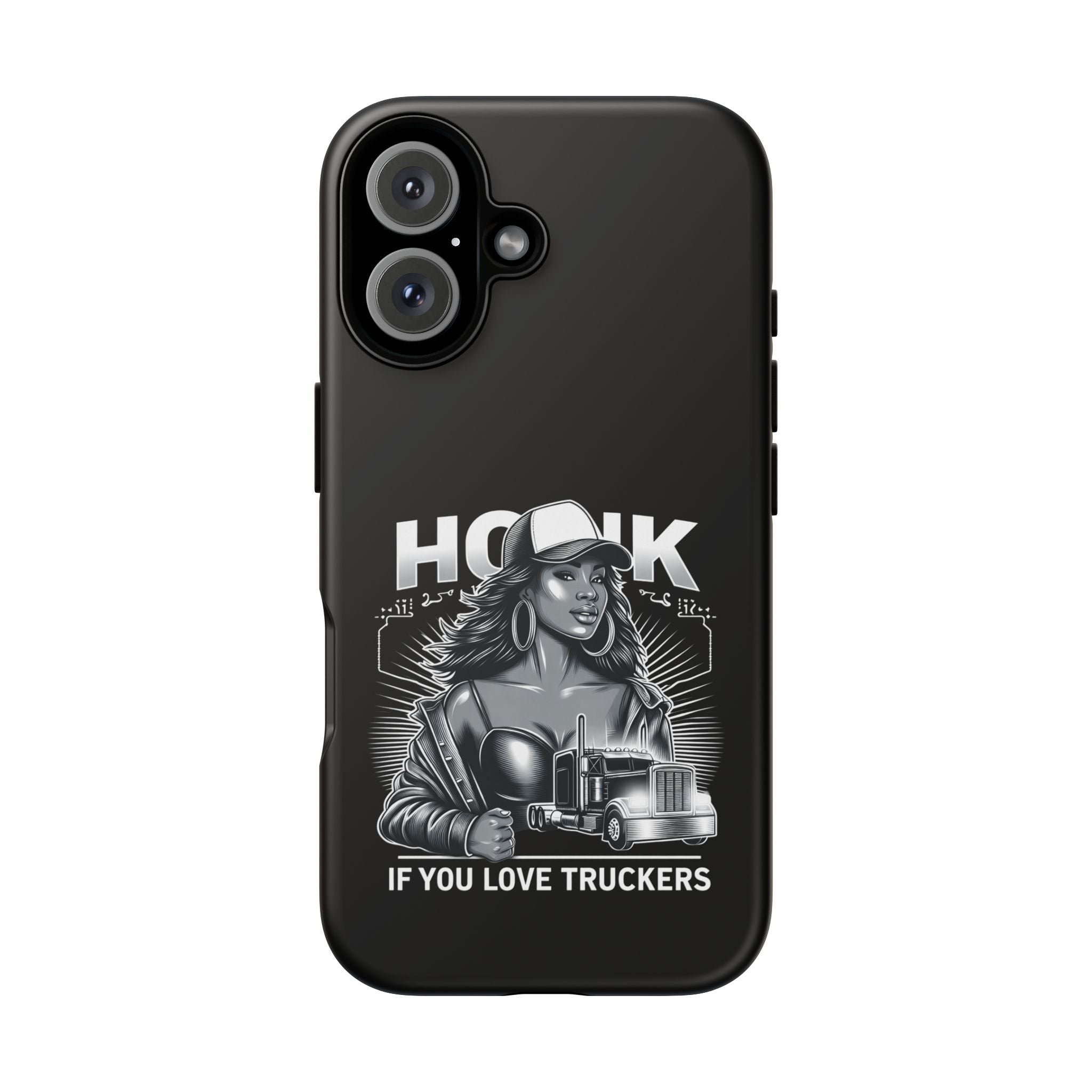 Phone Case — 'Honk' Trucker Girl Retro Semi Truck Protective Case
