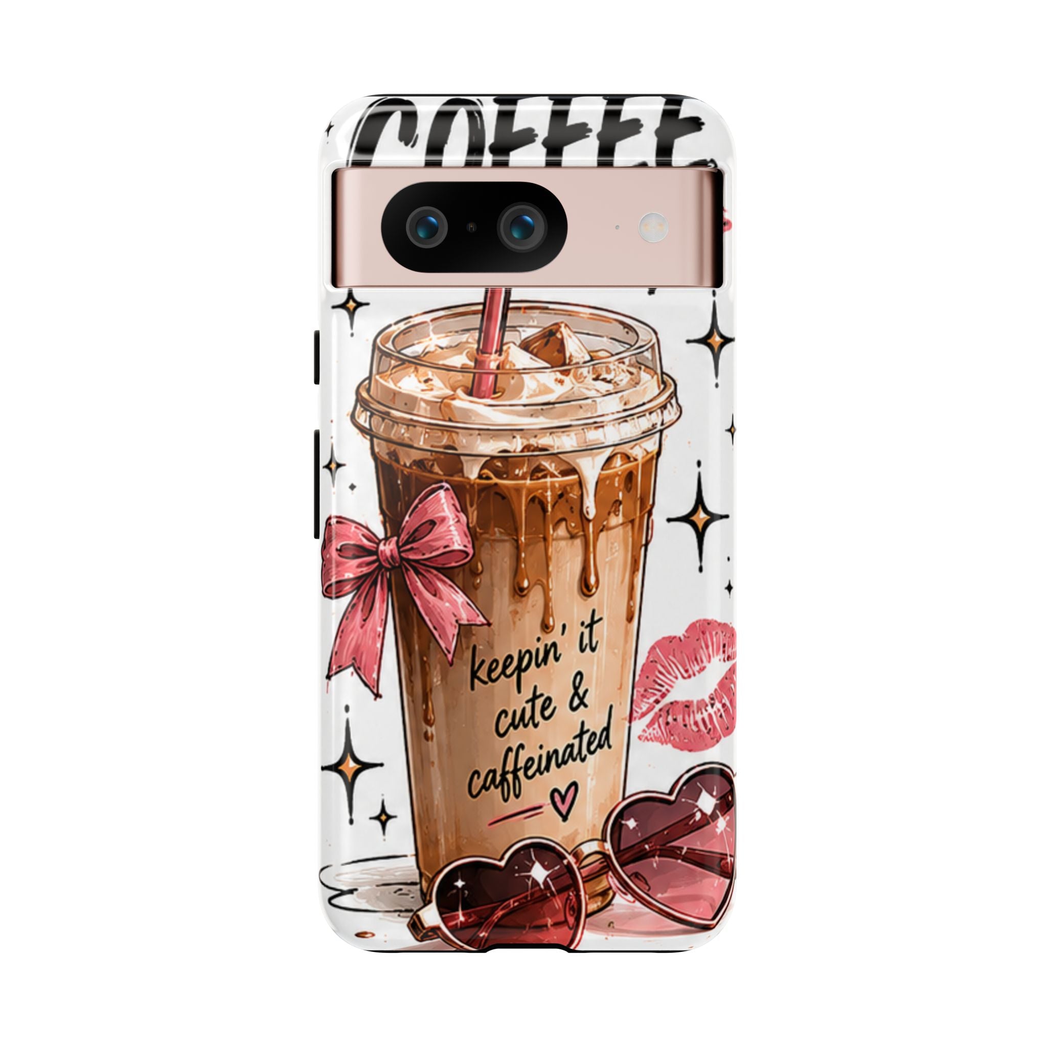 Phone Case — "Keepin' It Cute & Caffeinated" Iced Coffee Design