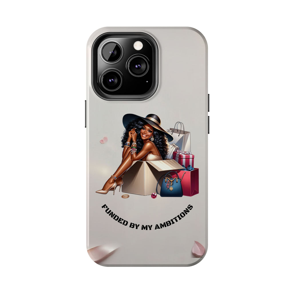 Chic Shopper Tough Phone Case — Stylish Black Woman with Shopping Bags
