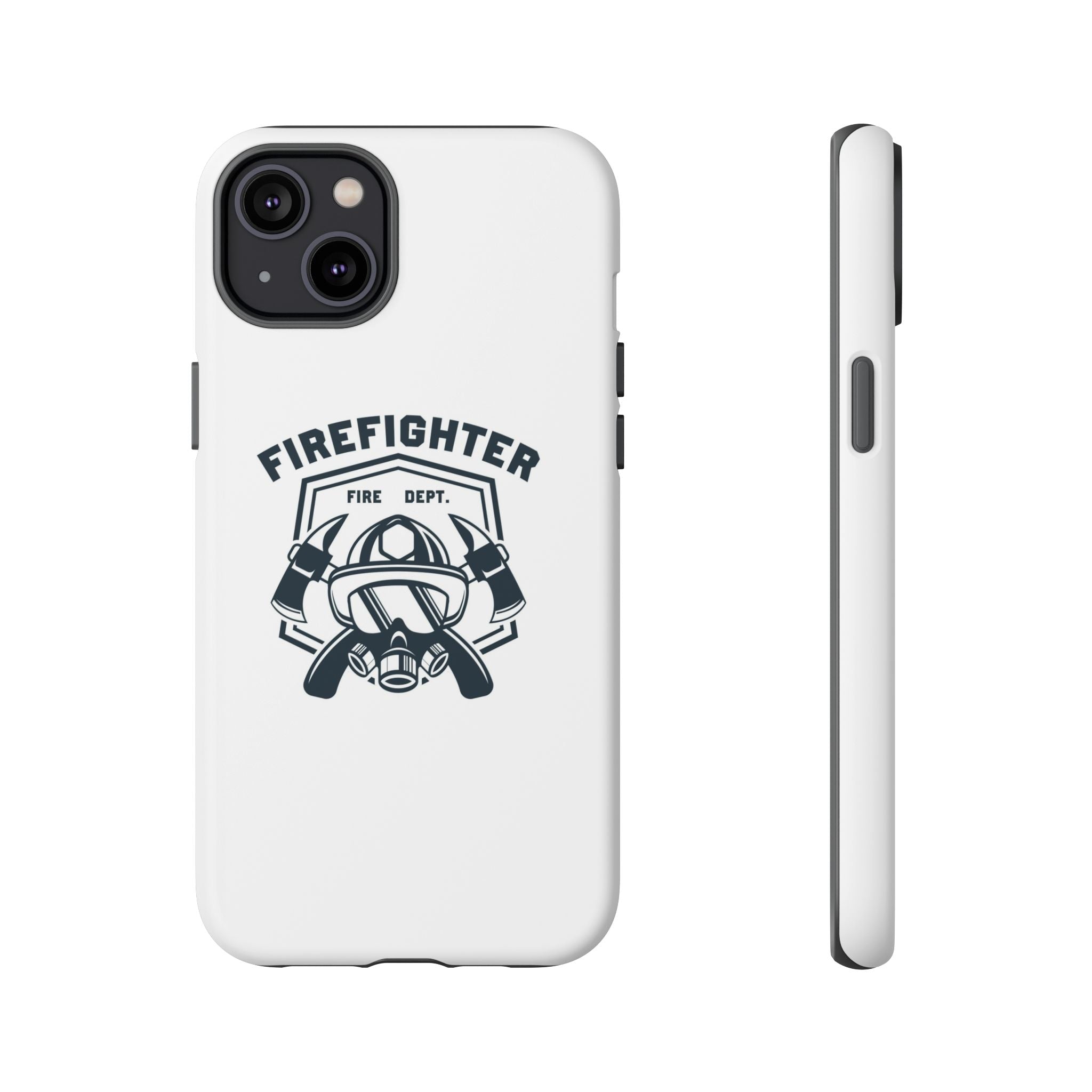 Firefighter Tough Phone Case — Fire Dept Helmet & Axes Protective Cover
