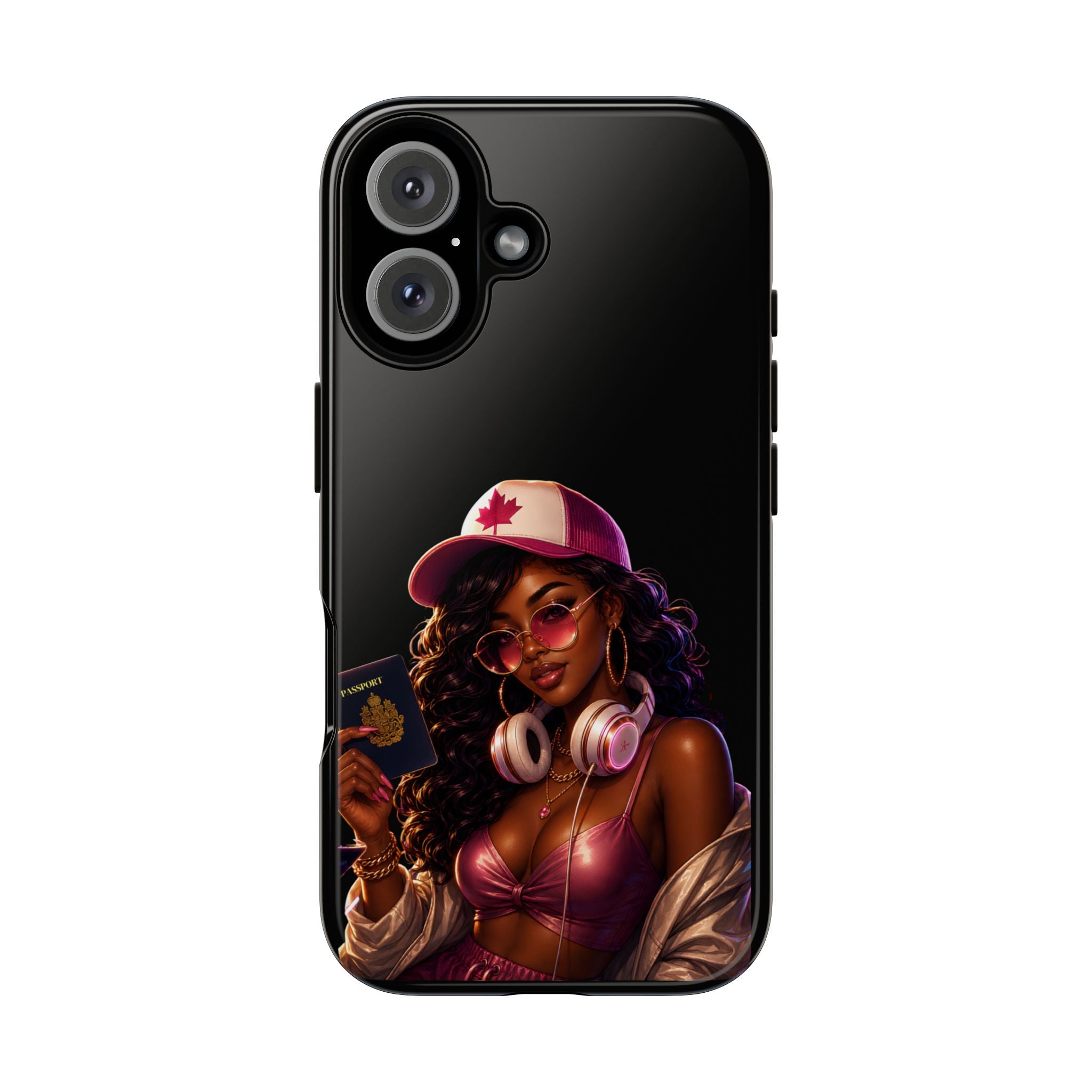 Phone Case — Stylish Urban Woman Design with Maple Cap