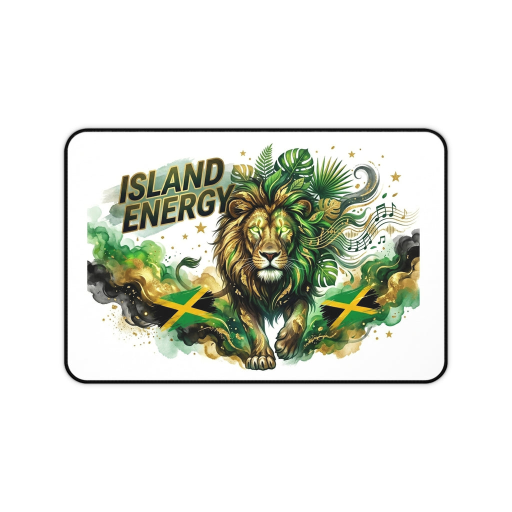 Island Energy Desk Mat — Jamaican Lion Gaming/Office Mouse Pad