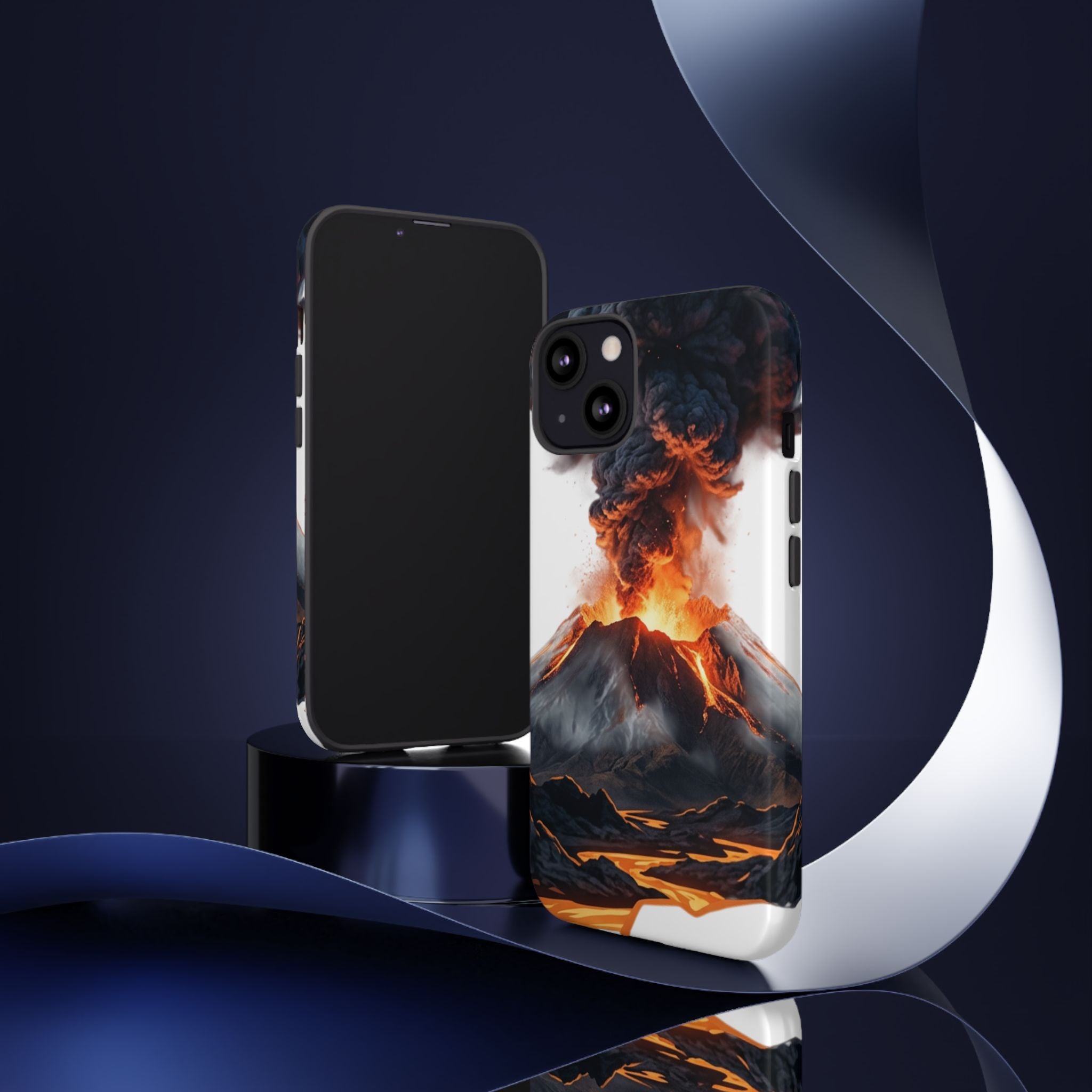 Volcano Eruption Tough Phone Case — Fiery Lava Protective Cover