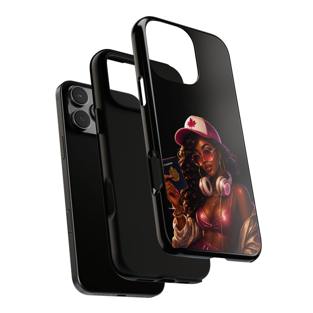Phone Case — Stylish Urban Woman Design with Maple Cap