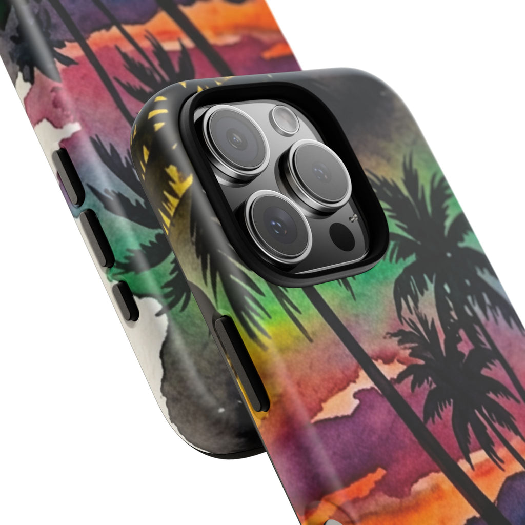 Tropical Sunset Phone Case – Palm Tree Beach Protective Cover