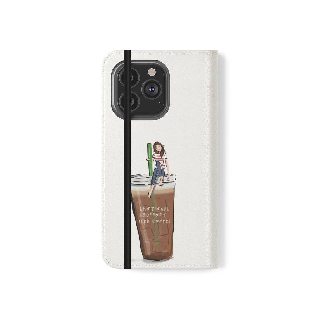 Flip Case — "Emotional Support Iced Coffee" Phone Wallet Case