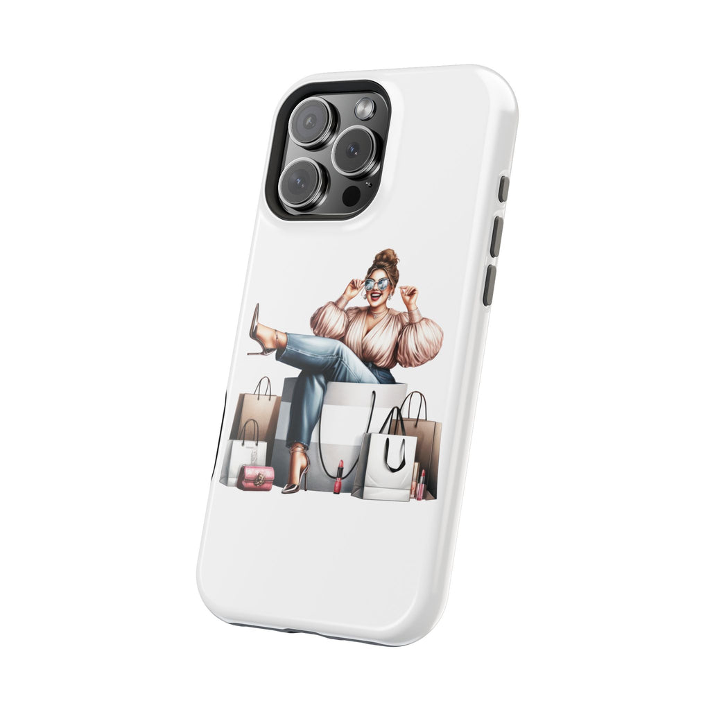 Magnetic Impact-Resistant Case — Luxury Shopper Goddess on Clouds Phone Cover