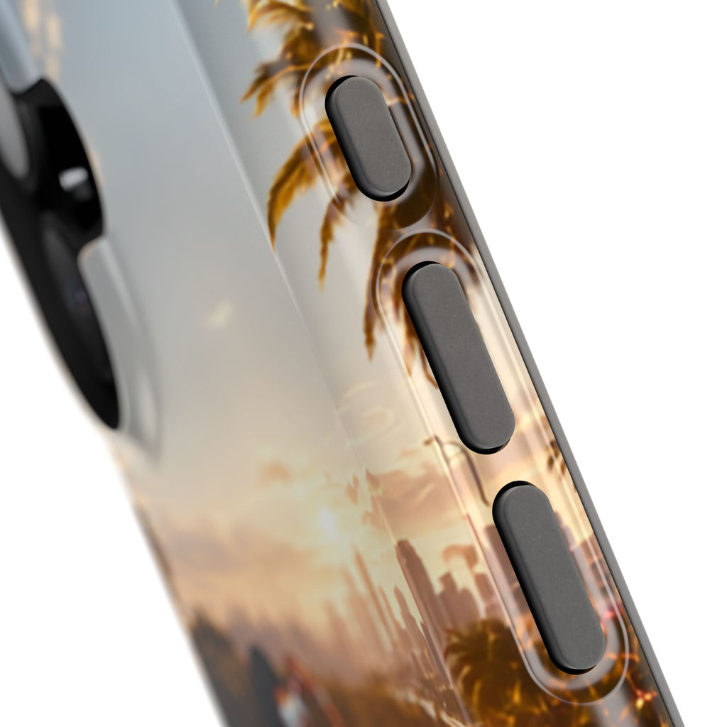 Phone Case - 'Retail Therapy' Magnetic Impact-Resistant Case, Sunset Shopping Design