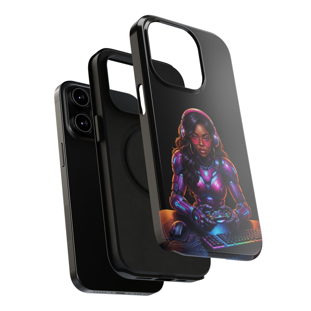 Gamer Girl Cyber Armor Phone Case — Impact‑Resistant Protective Cover