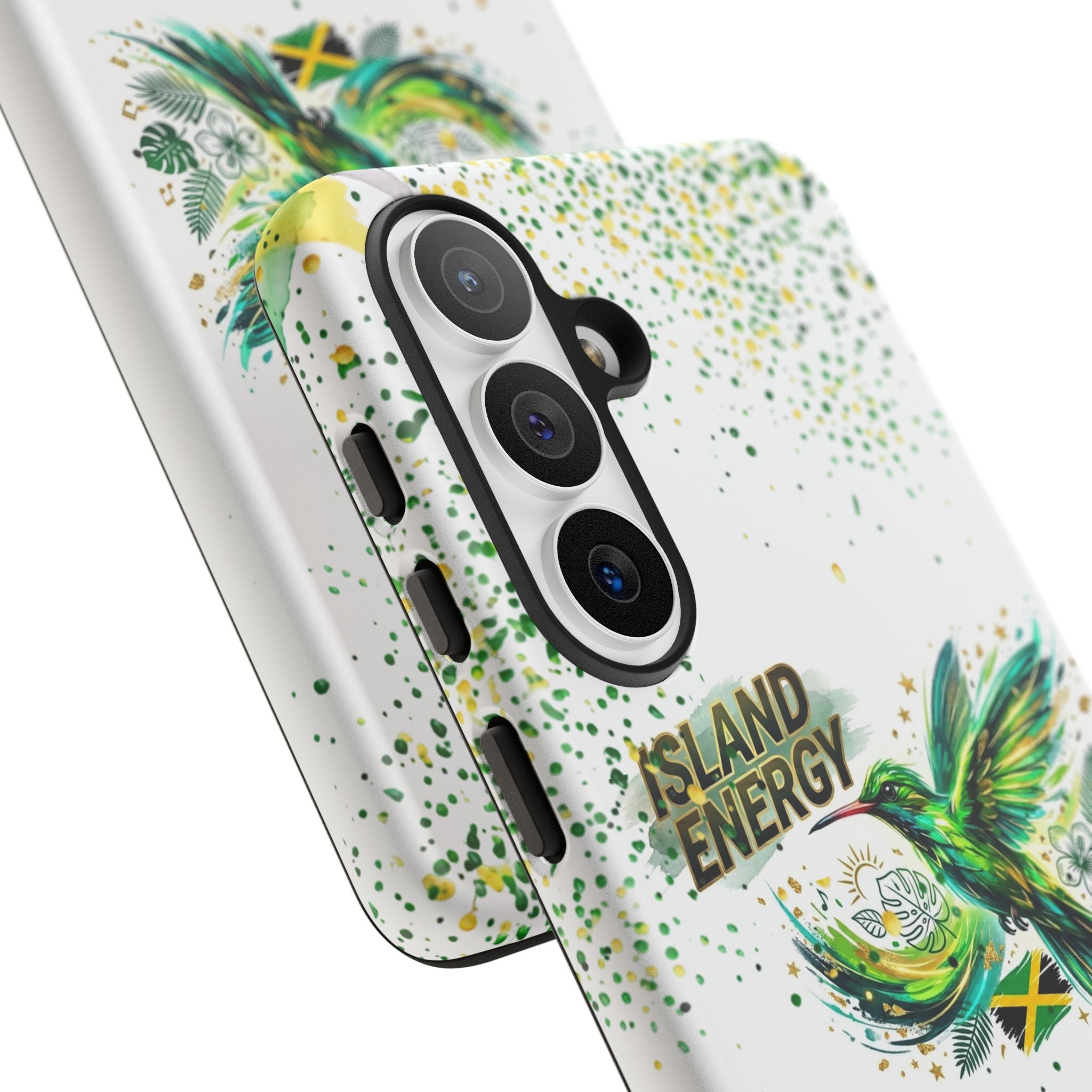 Island Energy Tough Phone Case — Colorful Hummingbird & Tropical Sunset Protective Cover