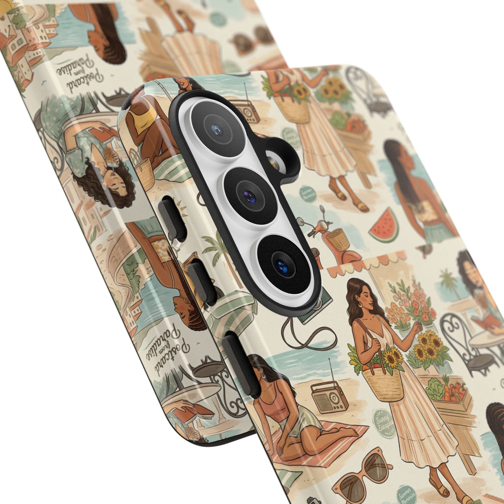 Tropical Vacation Phone Case — Vintage Beach Women Pattern