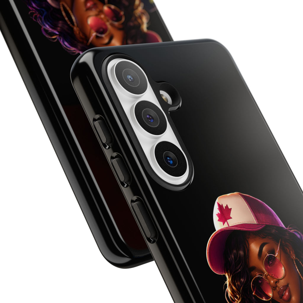 Phone Case - Cool Urban Woman with Headphones & Maple Hat