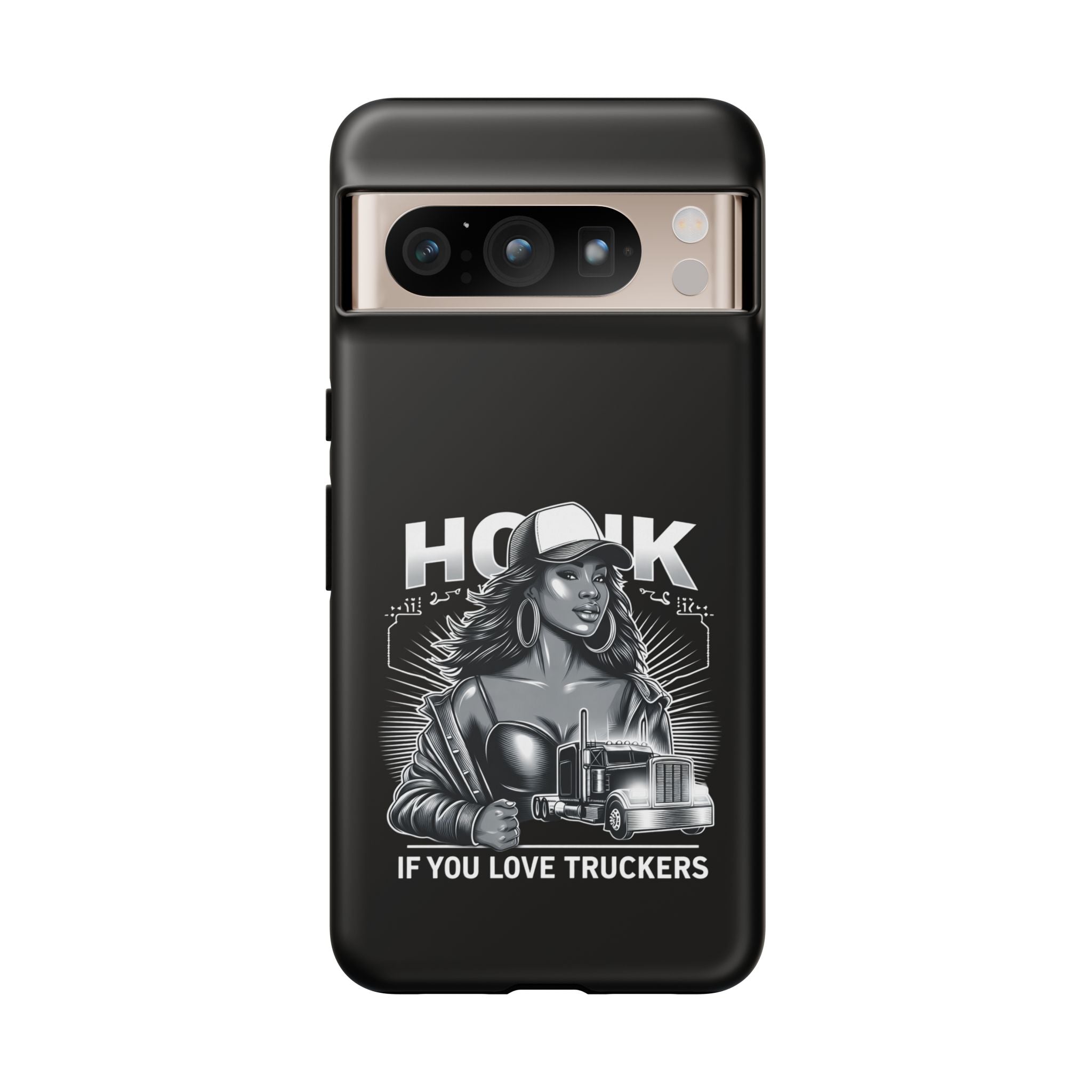 Phone Case — 'Honk' Trucker Girl Retro Semi Truck Protective Case