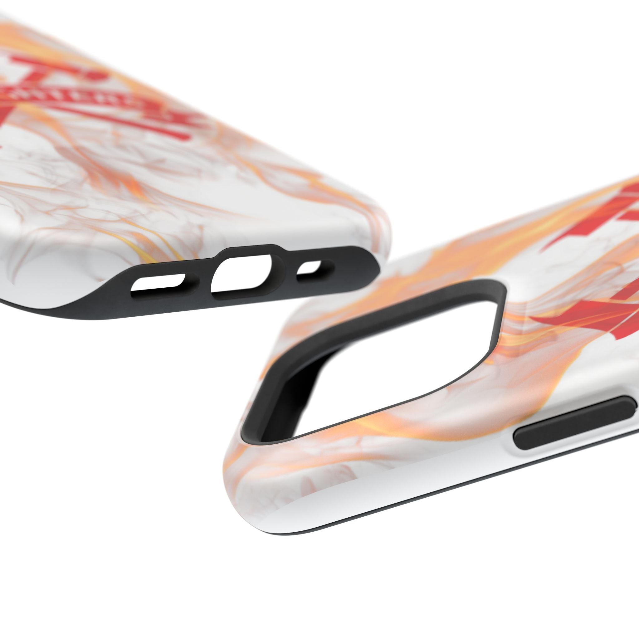 Firefighters Magnetic Impact-Resistant Phone Case — Flame Design with Maltese Cross