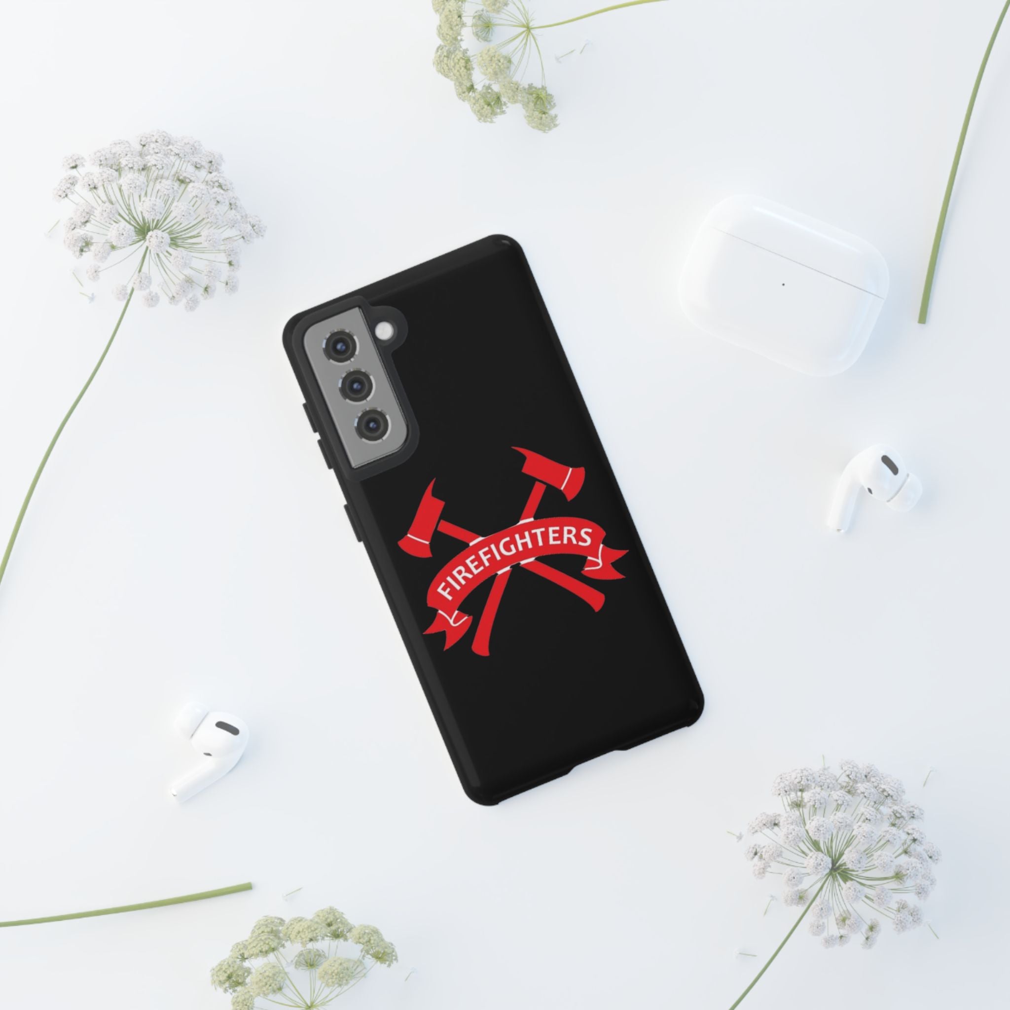 Firefighters Tough Phone Case — Red Crossed Axes Design